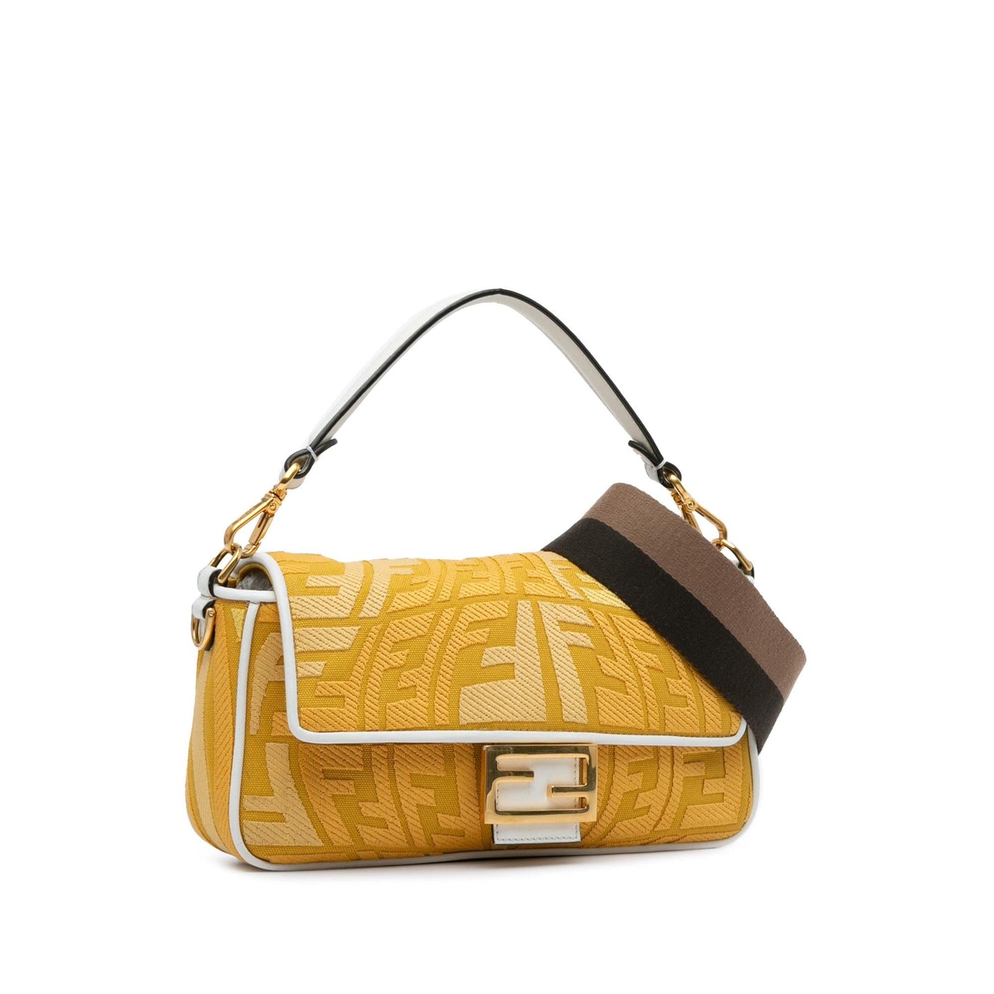 Fendi Sarah Coleman Ff Fisheye Baguette Satchel Canvas Satchel Bag