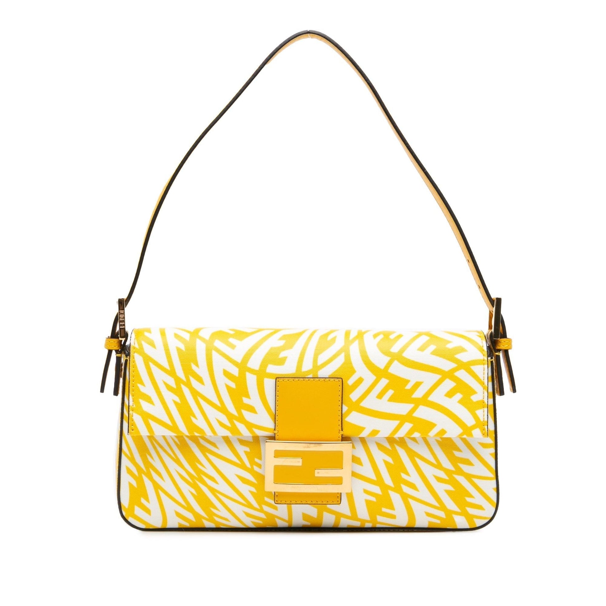Fendi Sarah Coleman Zucca Coated Vertigo Baguette Shoulder Bag Canvas 1997 Vertigo Baguette