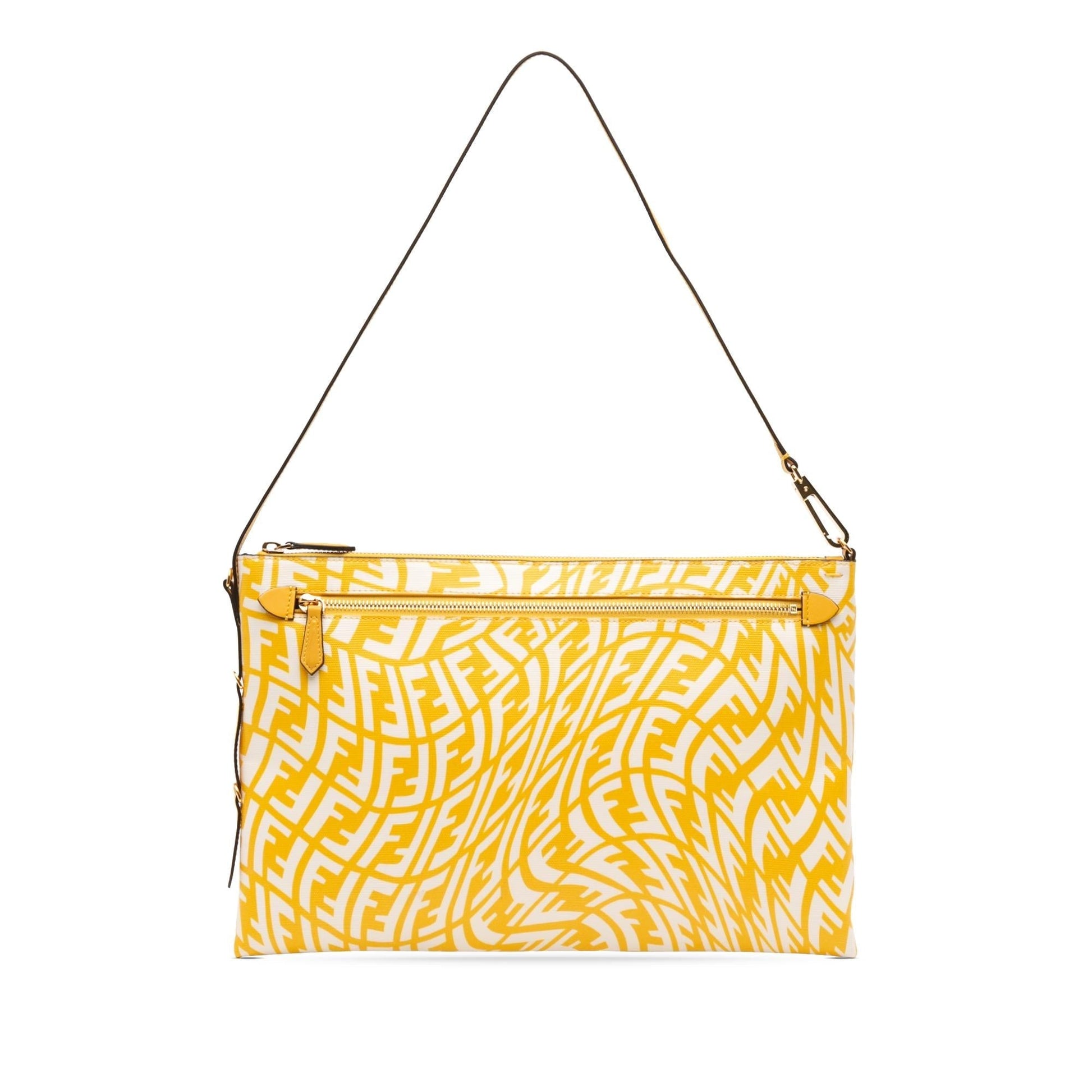 Fendi Sarah Coleman Zucca Coated Vertigo Shoulder Bag Canvas