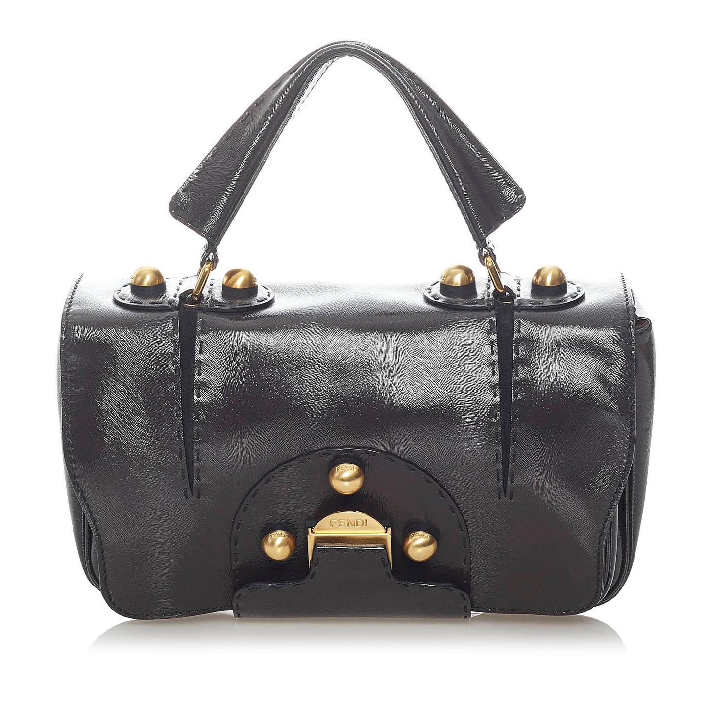 Fendi Secret Code Satchel Shg Leather Satchel Bag