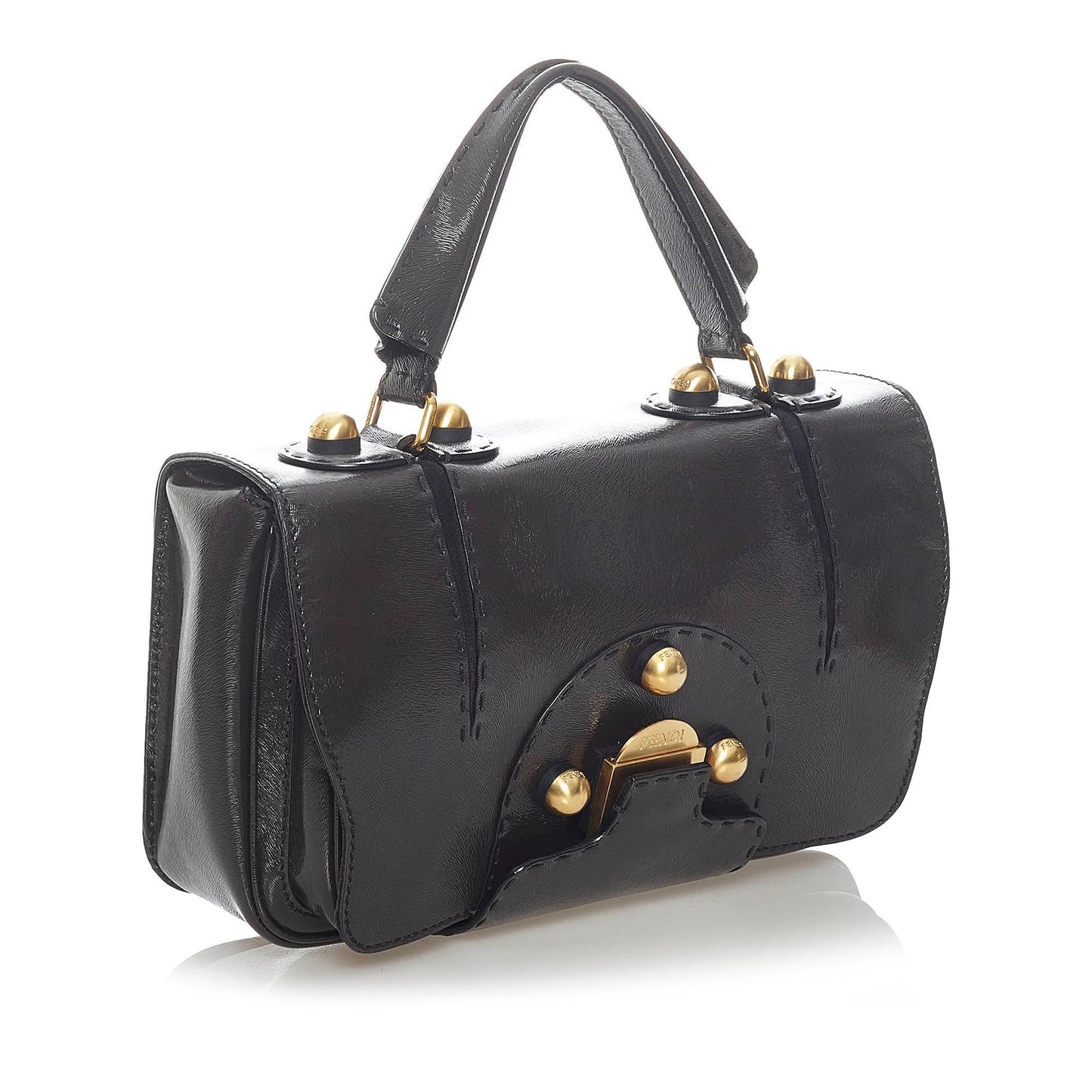 Fendi Secret Code Satchel Shg Leather Satchel Bag