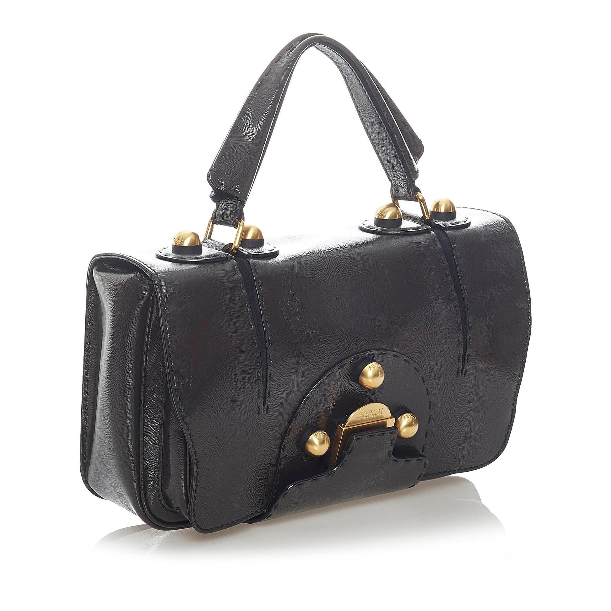 Fendi Secret Code Satchel Shg Leather Satchel Bag