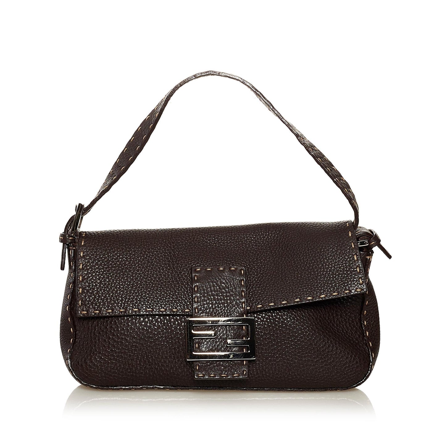 Fendi Selleria Baguette Shg Handbag Leather Shoulder Bag
