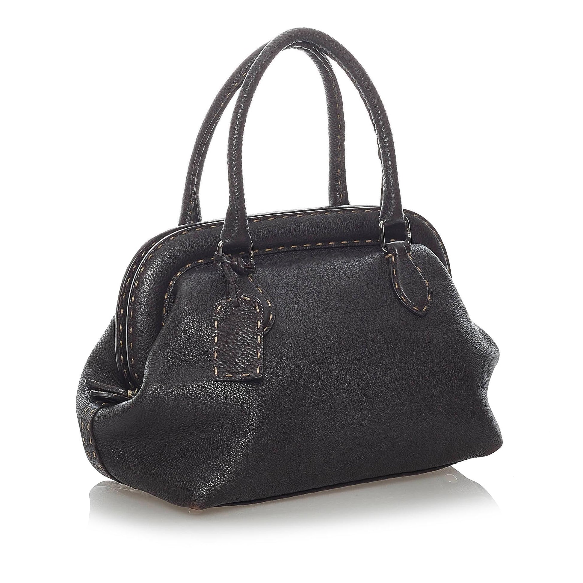Fendi Selleria Handbag Shg Leather Satchel Bag Handbag Shg 30990