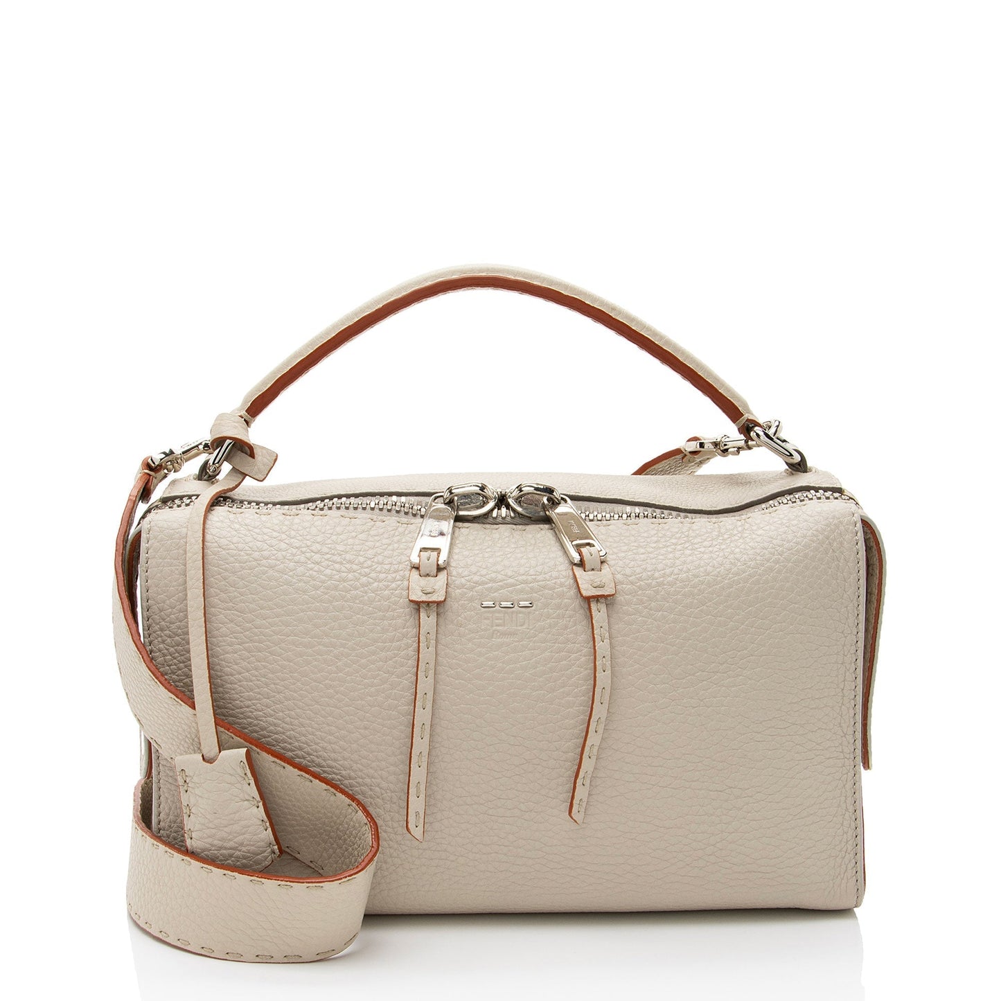 Fendi Selleria Lei Boston Bag Leather Satchel Bag