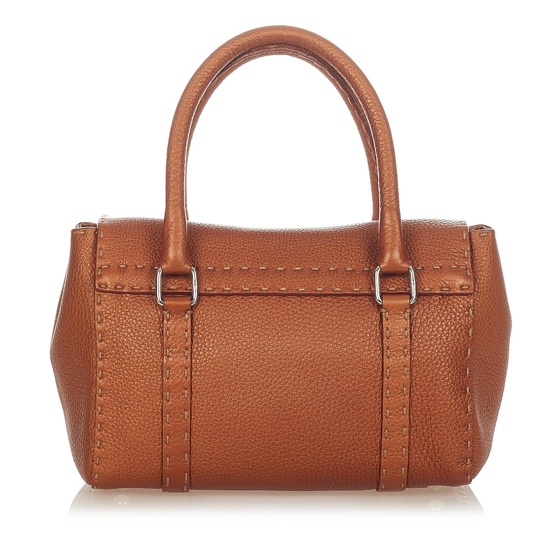Fendi Selleria Linda Handbag Shg Leather Satchel Bag
