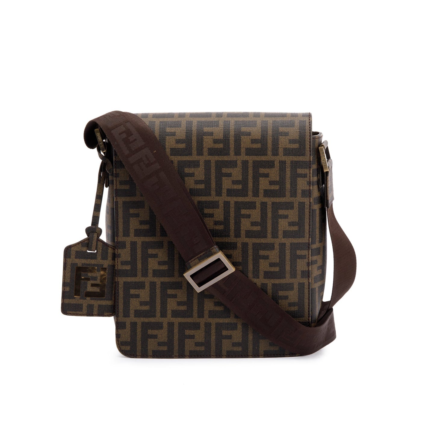 Fendi Ff Zucca Coated Messenger Bag Canvas Small Travel Bag