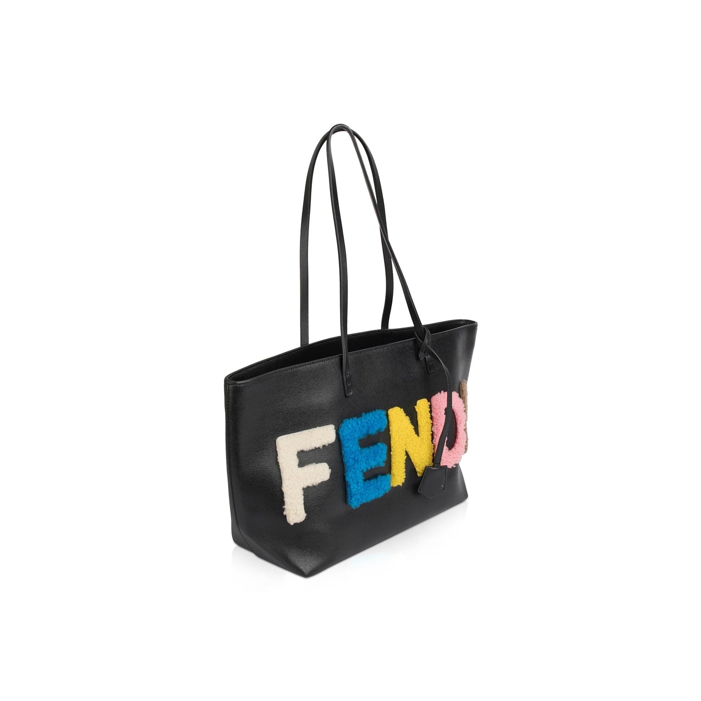 Fendi And Shearling Roll Tote Leather Small Tote Bag