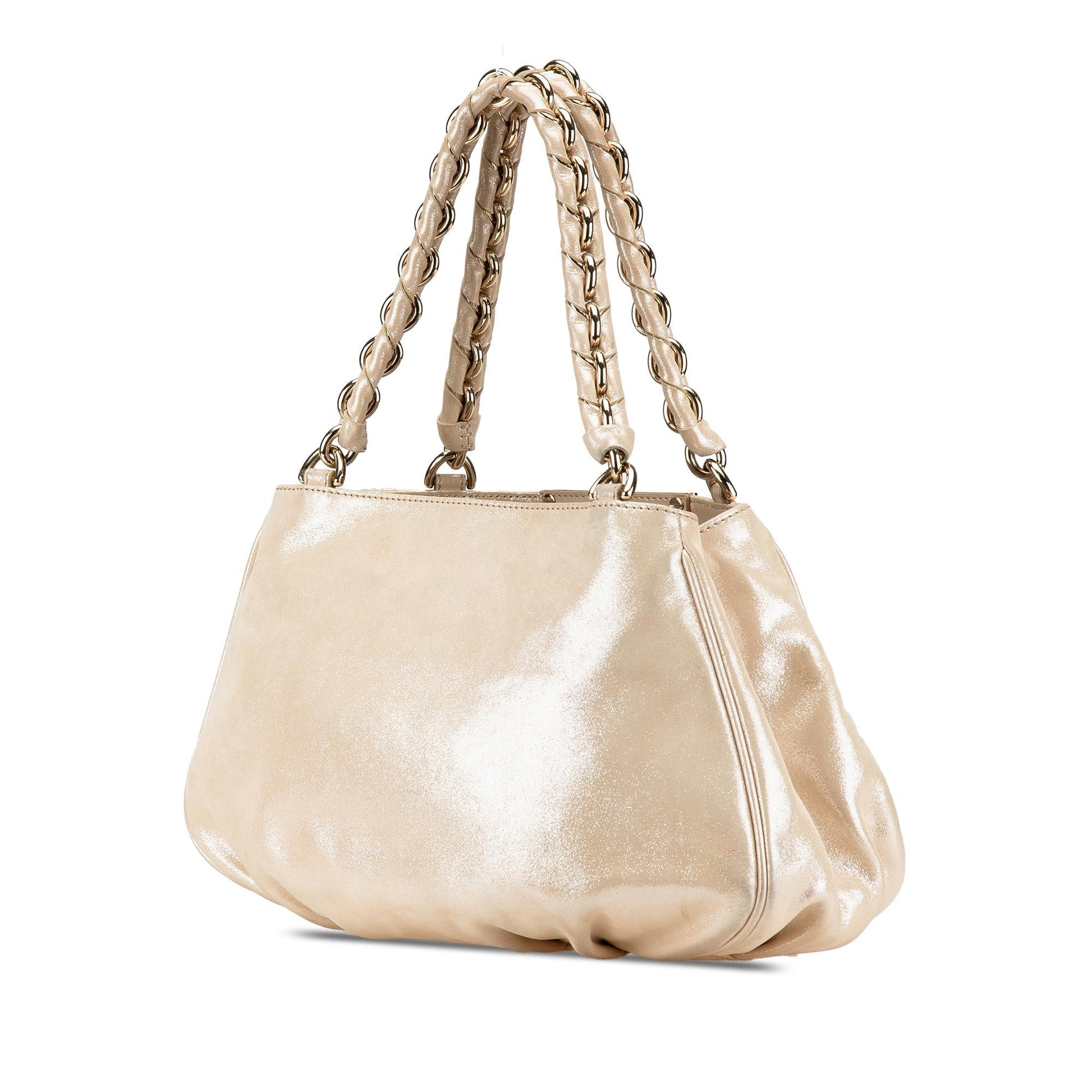 Fendi Metallic Mia Satchel Small Chain Satchel Bag