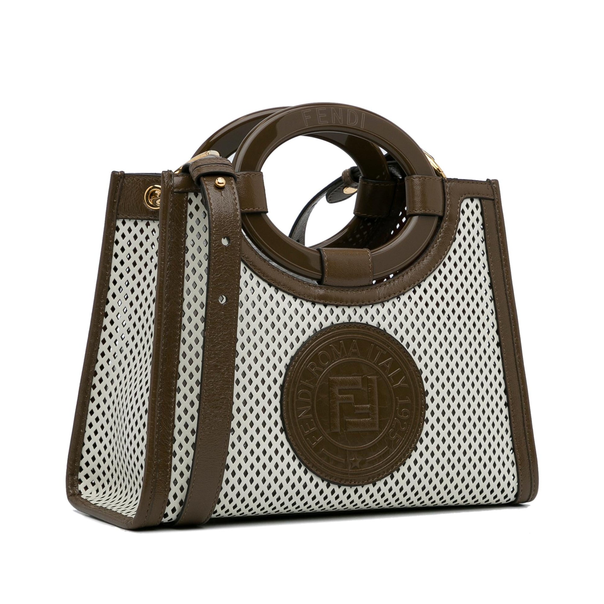 Fendi Perforated Runaway Tote Bag Shg Cylvjd Small