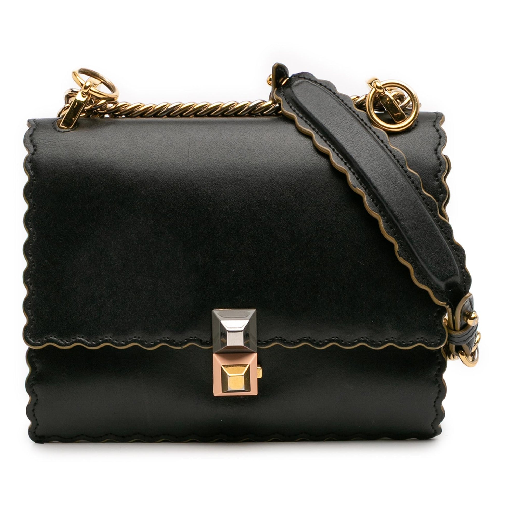 Fendi Scalloped Kan Crossbody Leather Small Crossbody Bag Kan I Crossbody