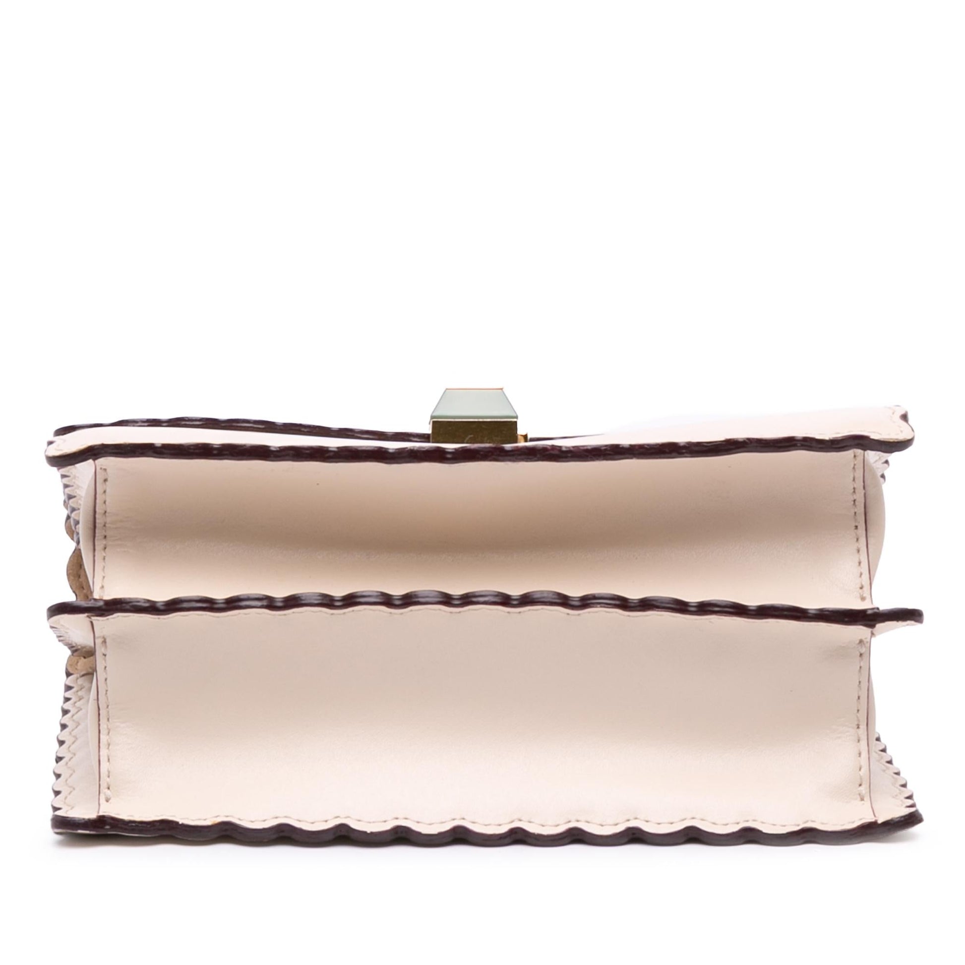 Fendi Scalloped Kan Crossbody Leather Small Crossbody Bag