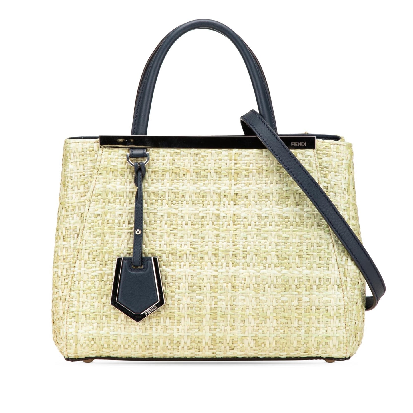 Fendi Regular 2Jours Satchel Raffia Vitello Small Satchel Bag Regular 2Jours Satchel