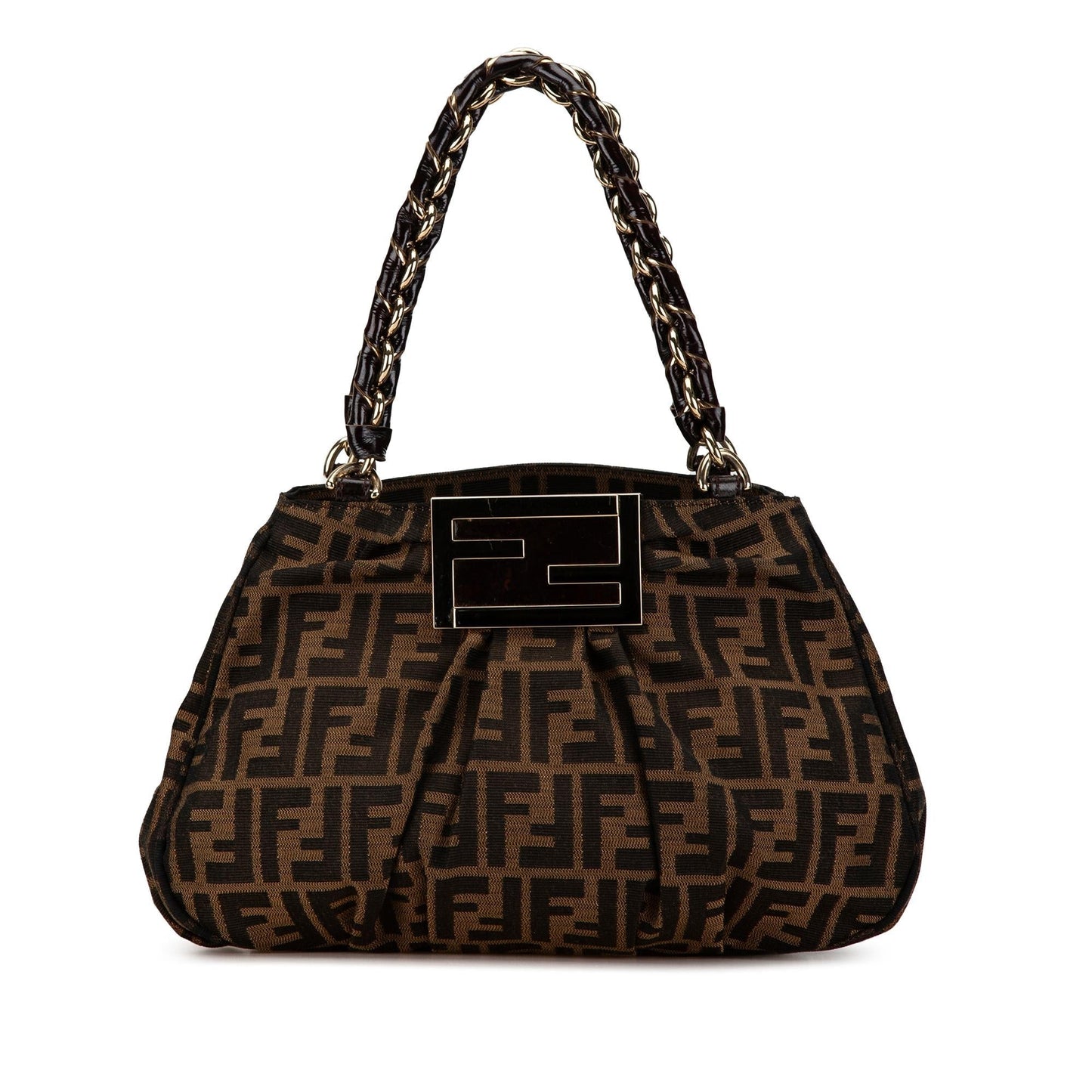 Fendi Zucca Mia Tote Shg Ikzcne Canvas Small Chain Tote Bag