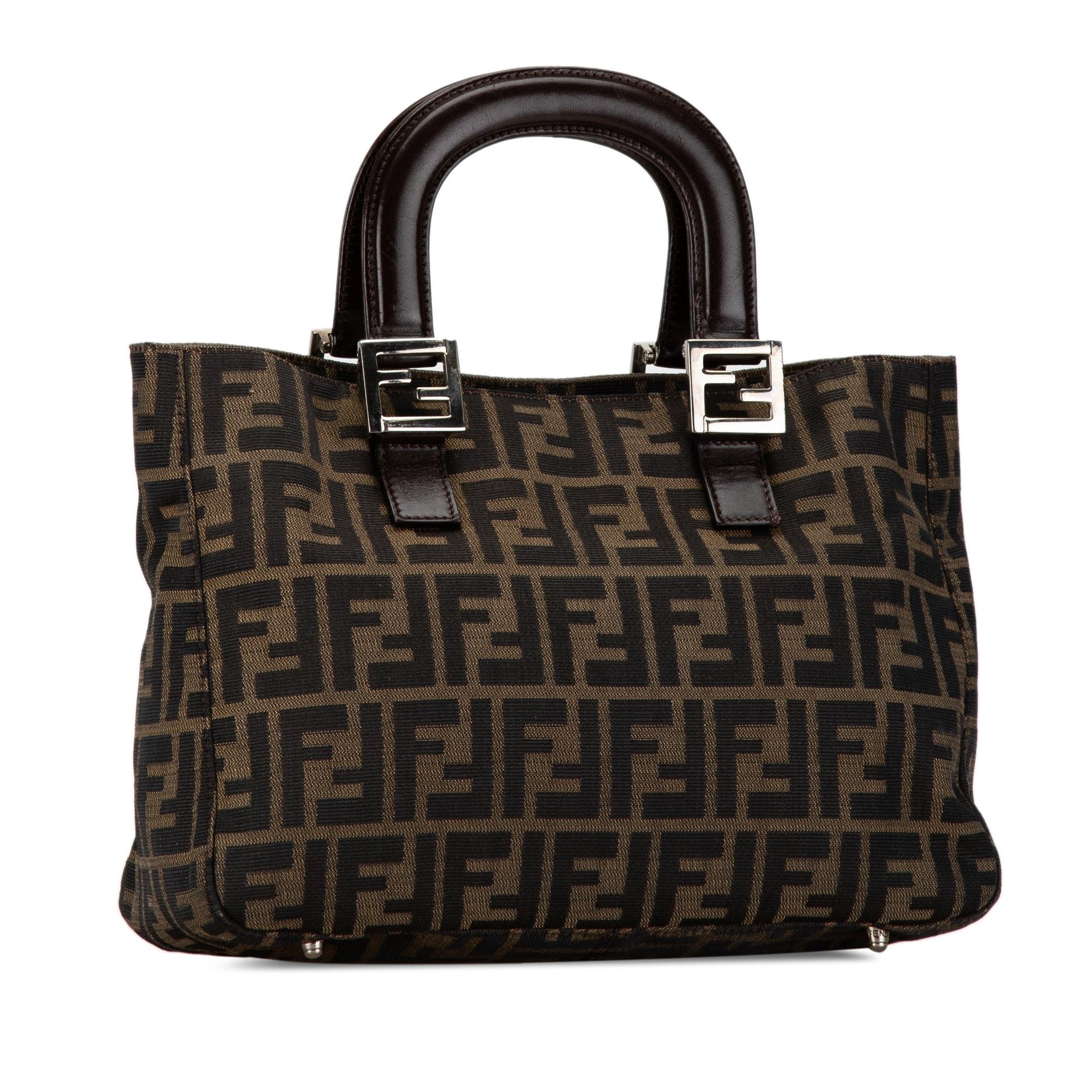 Fendi Zucca Twins Tote Shg Bivhmx Canvas Small Tote Bag