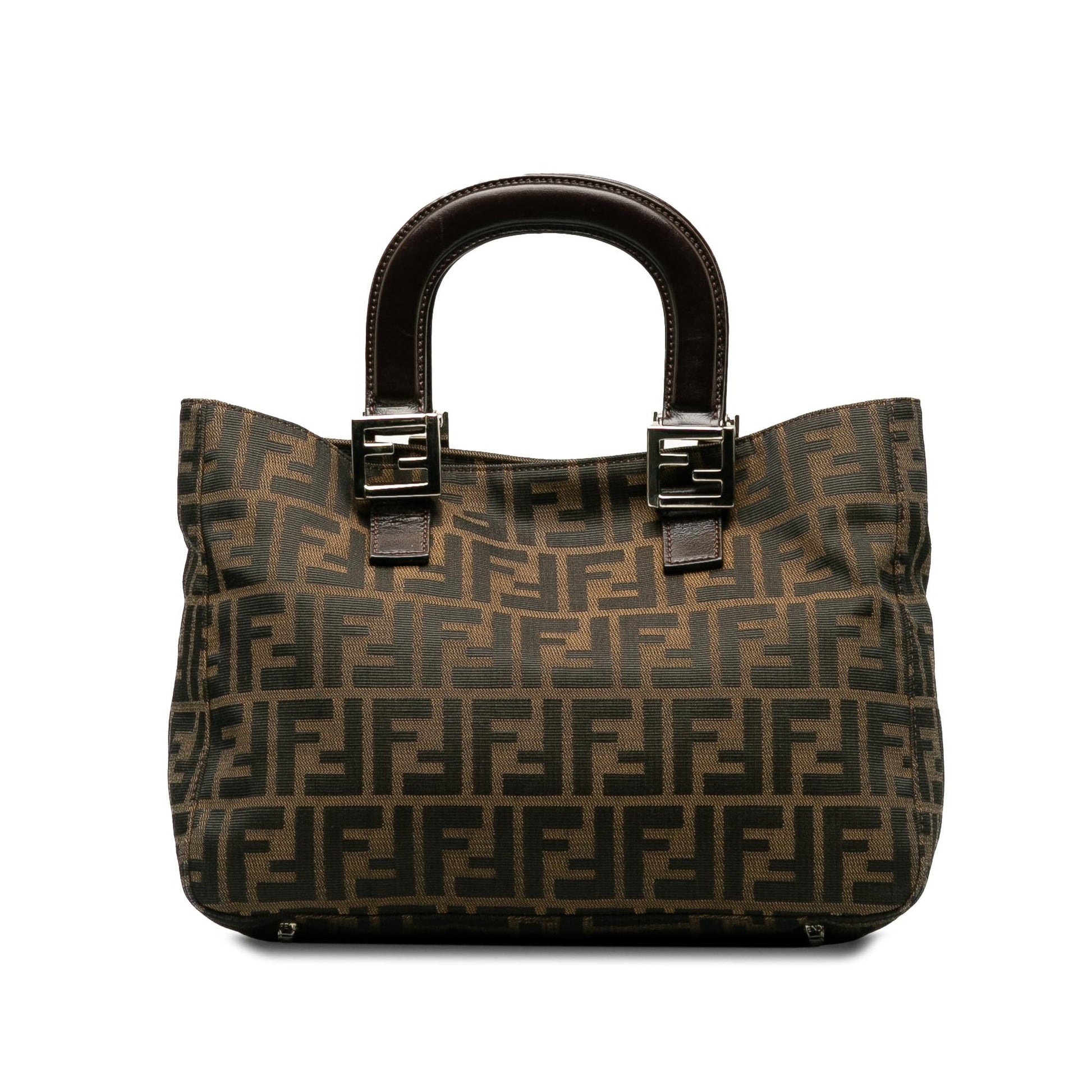 Fendi Zucca Twins Tote Shg Kog7Li Canvas Small Tote Bag