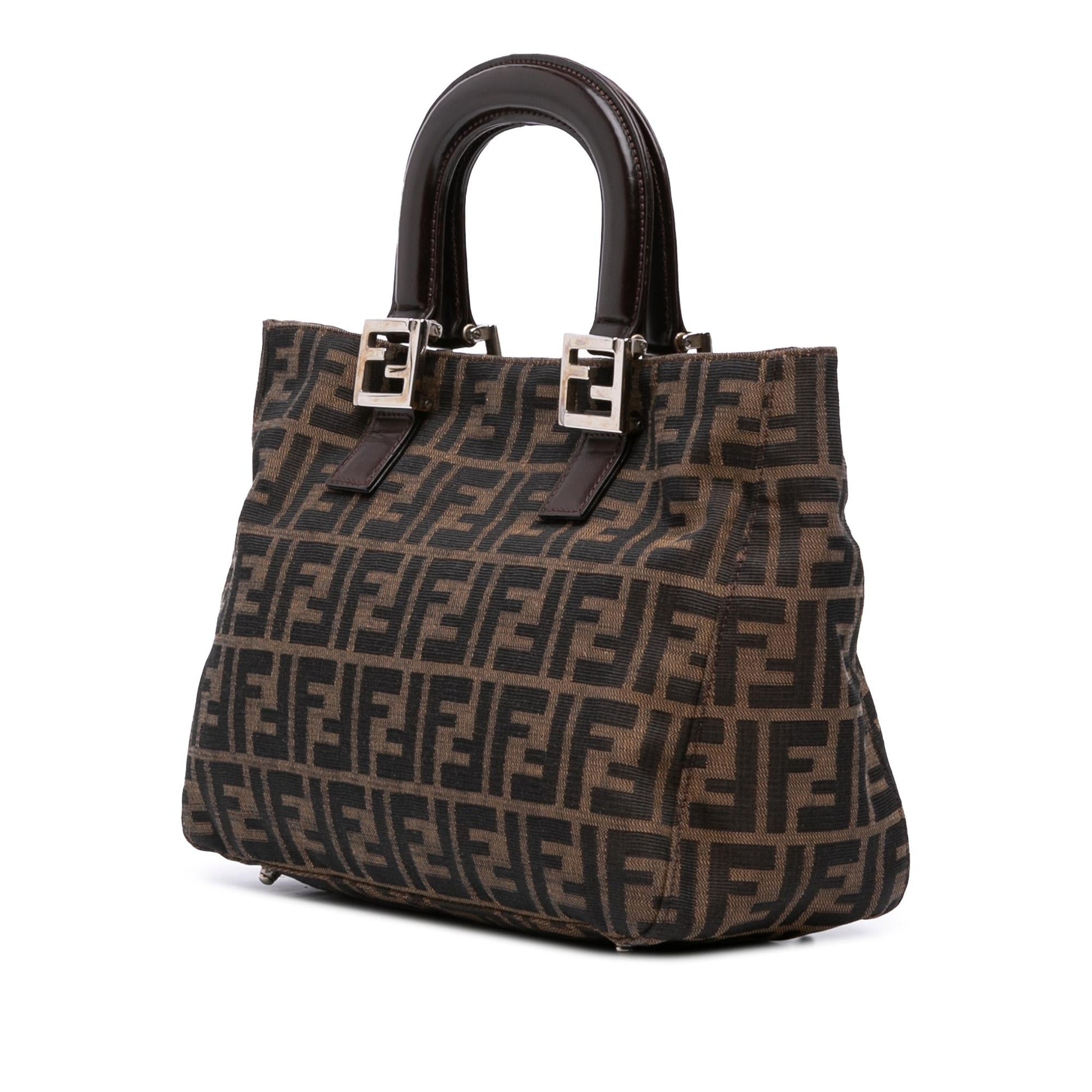 Fendi Zucca Twins Tote Canvas Small Tote Bag Twins Tote 6