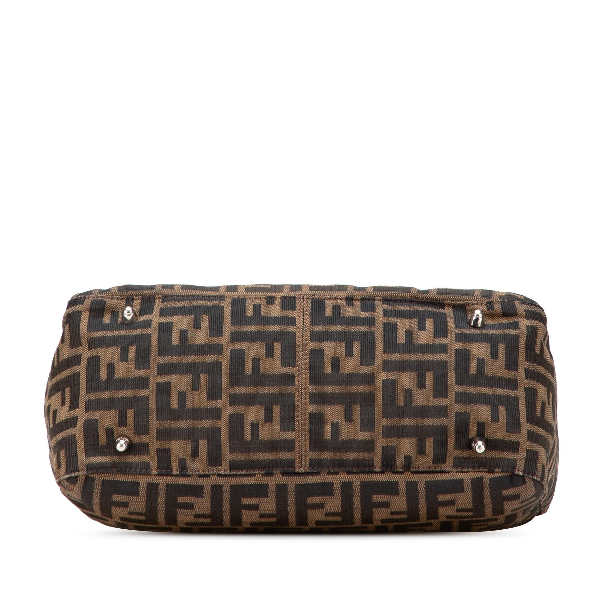 Fendi Zucca Twins Tote Canvas Small Tote Bag