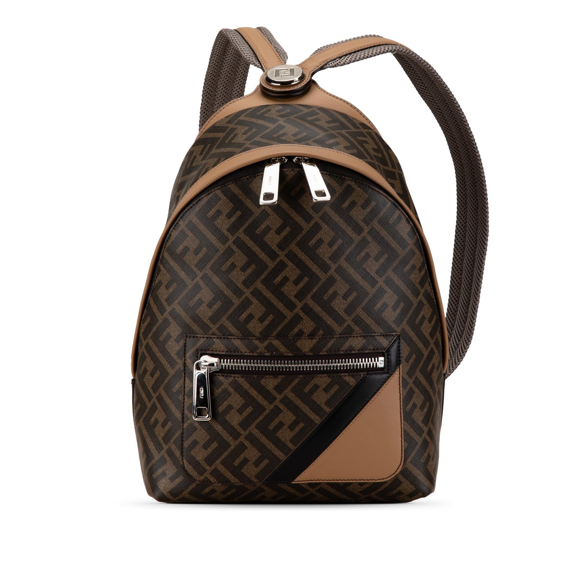 Fendi Zucca Coated Chiodo Diagonal Backpack Canvas Small