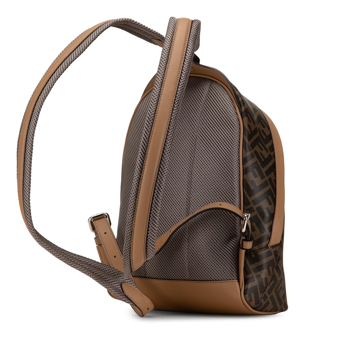 Fendi Zucca Coated Chiodo Diagonal Backpack Canvas Small