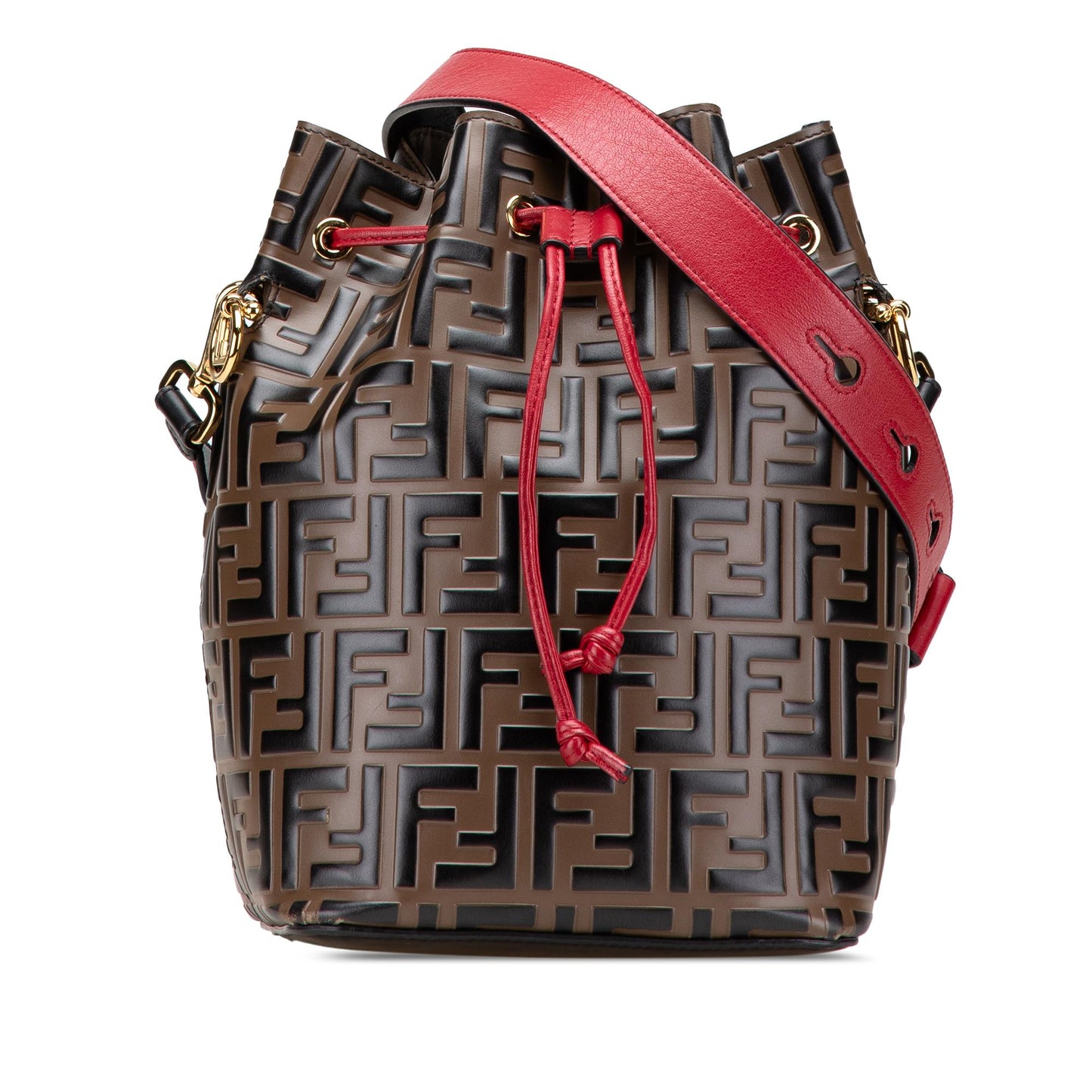 Fendi Zucca Mon Tresor Leather Small Embossed Shoulder Bag