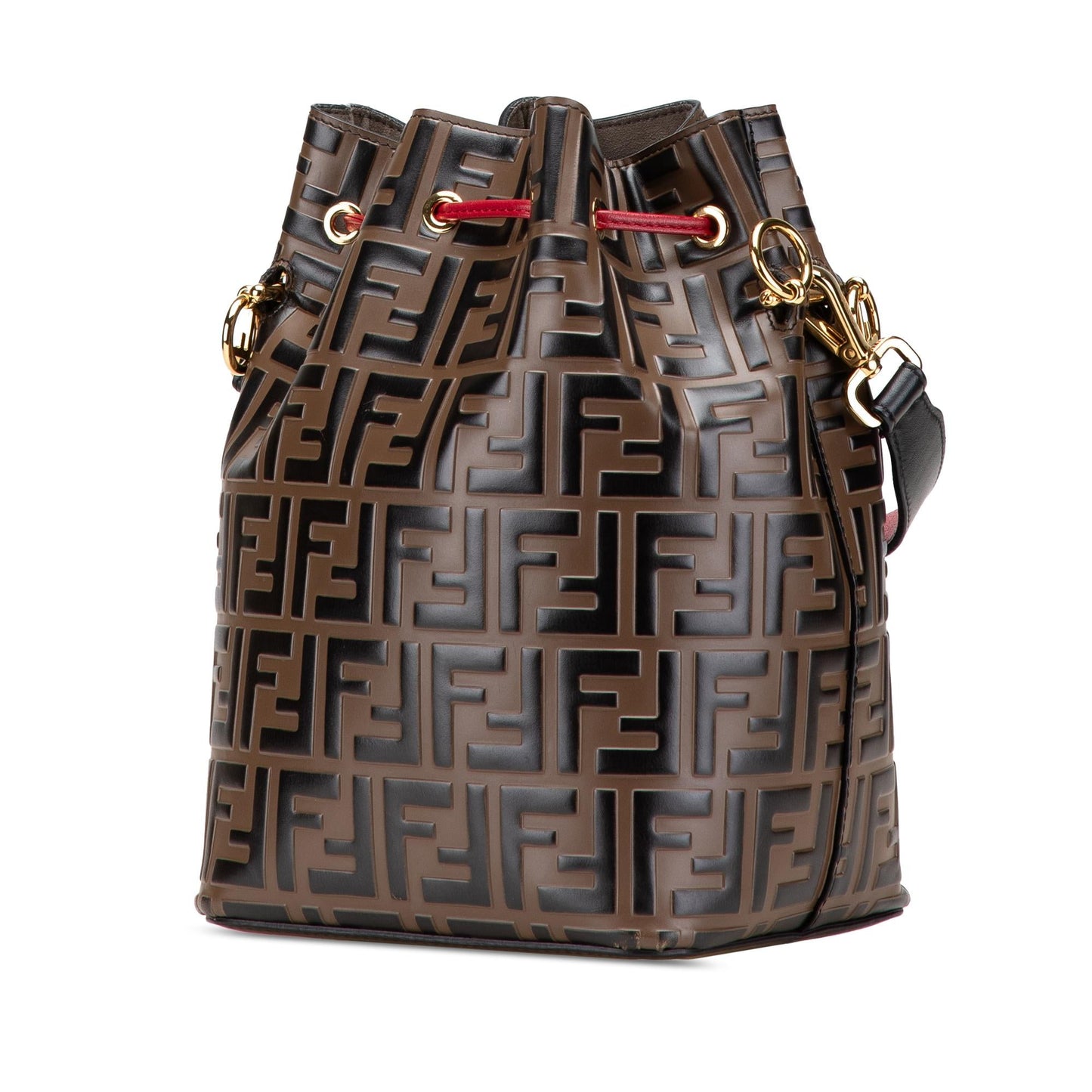 Fendi Zucca Mon Tresor Leather Small Embossed Shoulder Bag