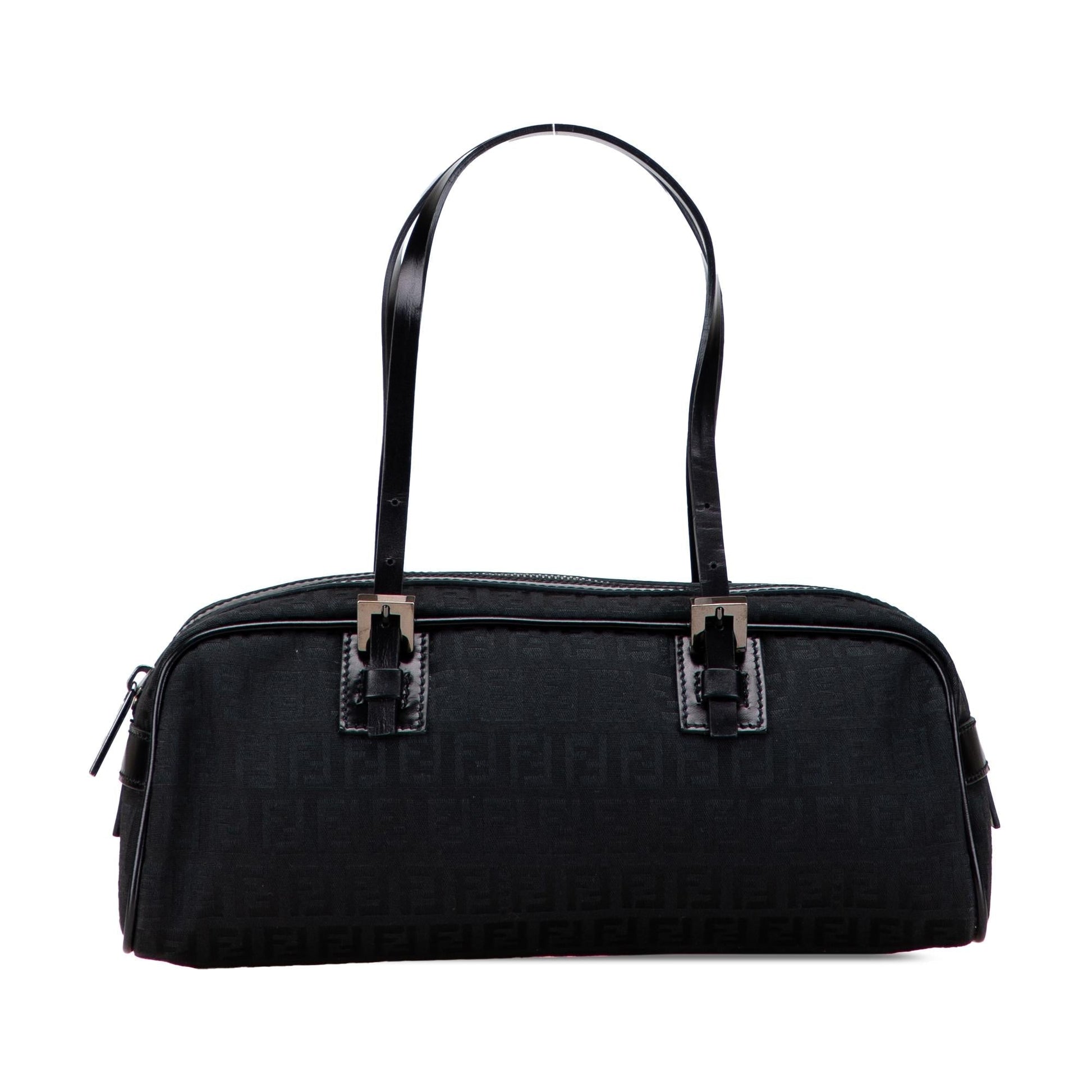 Fendi Zucchino Handbag Canvas Small Satchel Bag