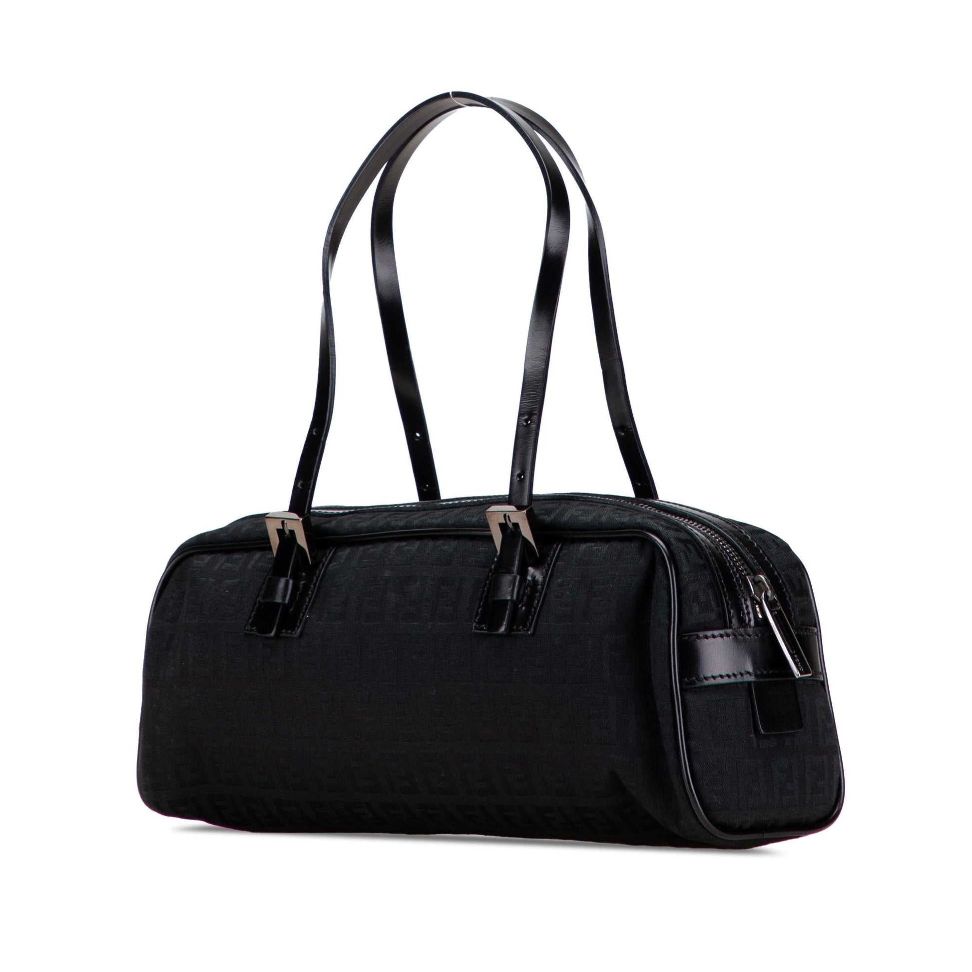Fendi Zucchino Handbag Canvas Small Satchel Bag