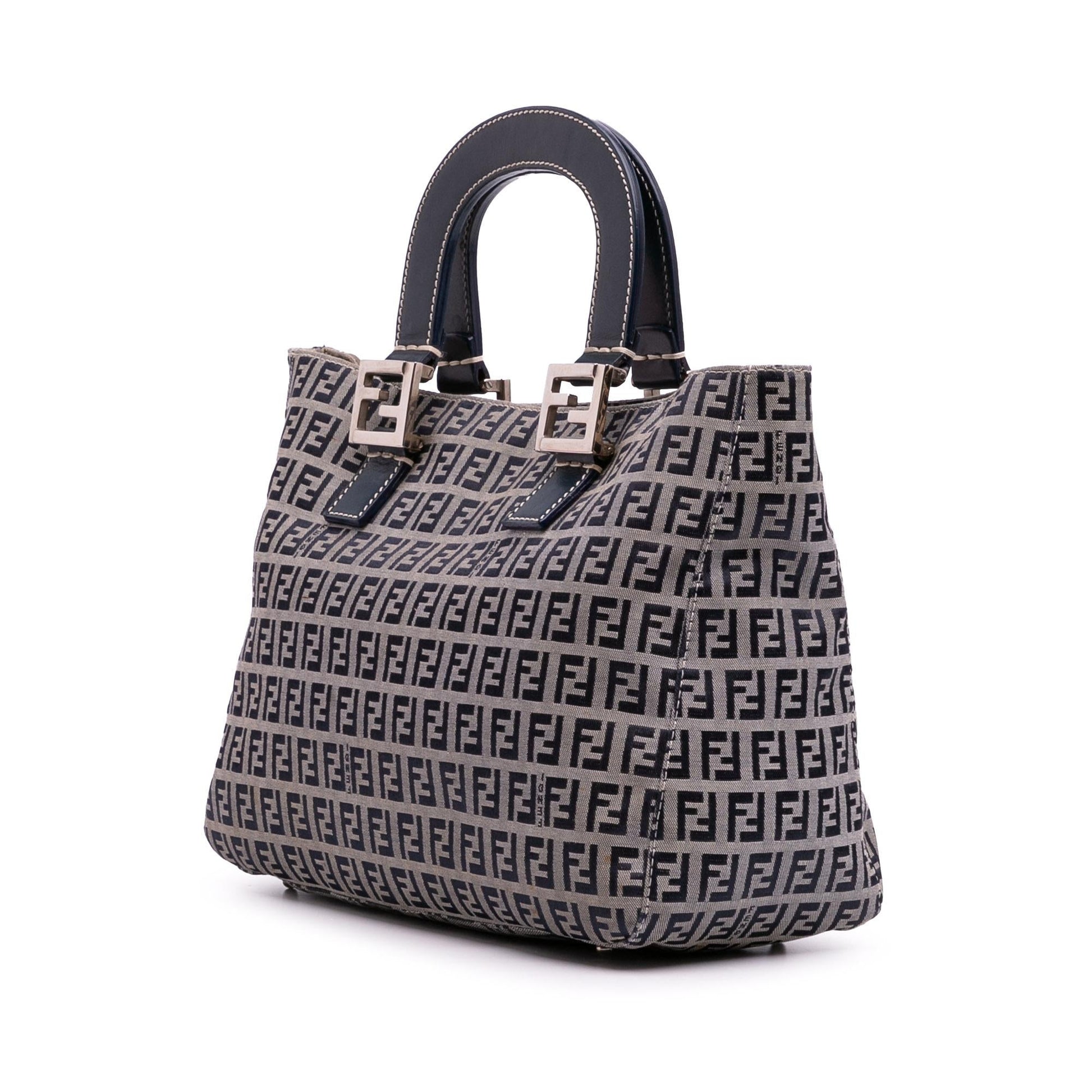 Fendi Zucchino Twins Tote Canvas Small Tote Bag Canvas Twins Tote