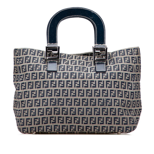 Fendi Zucchino Twins Tote Canvas Small Tote Bag