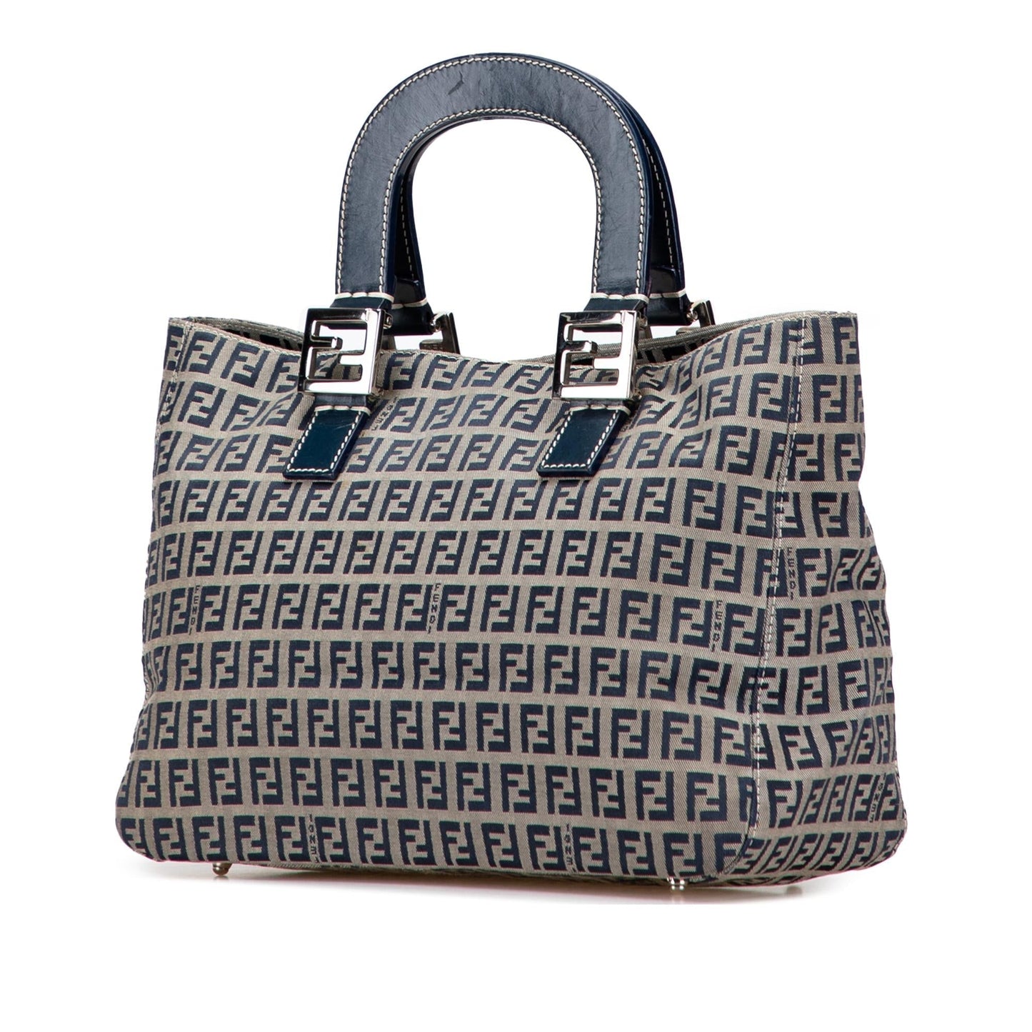 Fendi Zucchino Twins Tote Canvas Small Tote Bag