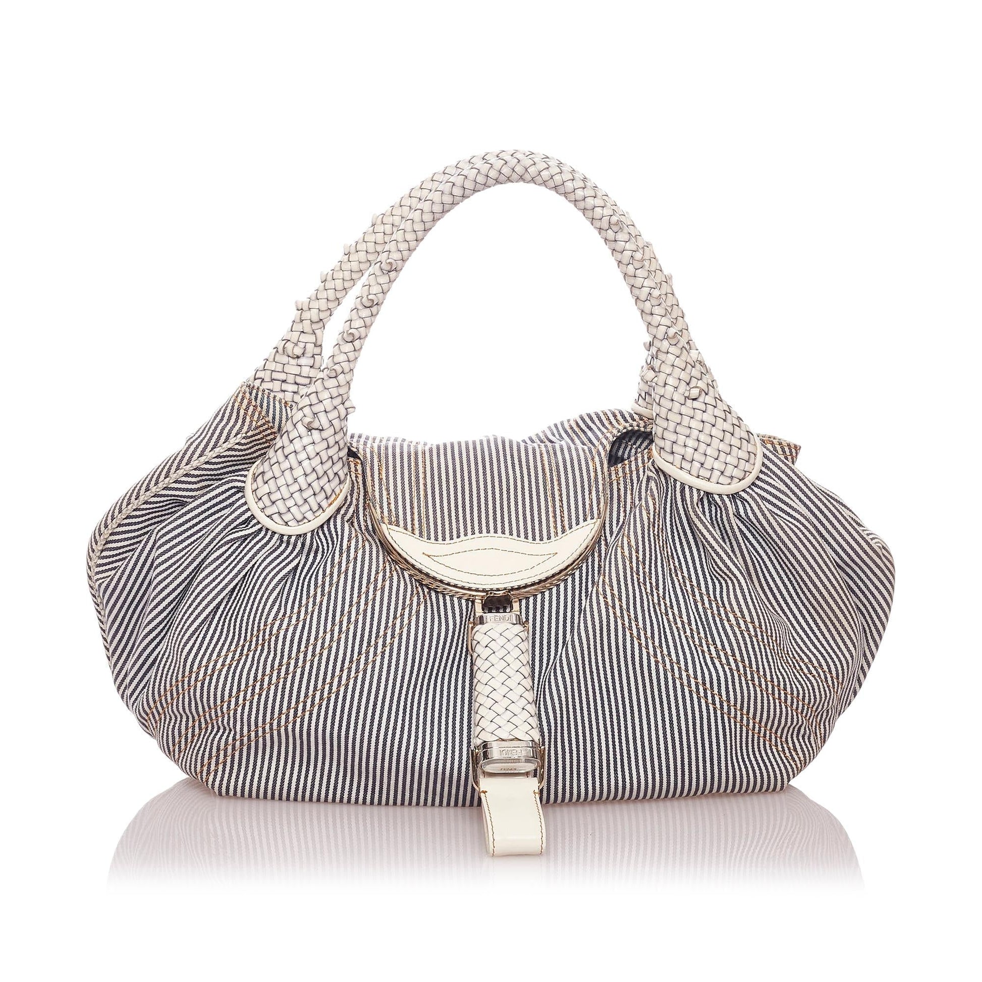 Fendi Spy Handbag Shg Denim Satchel Bag