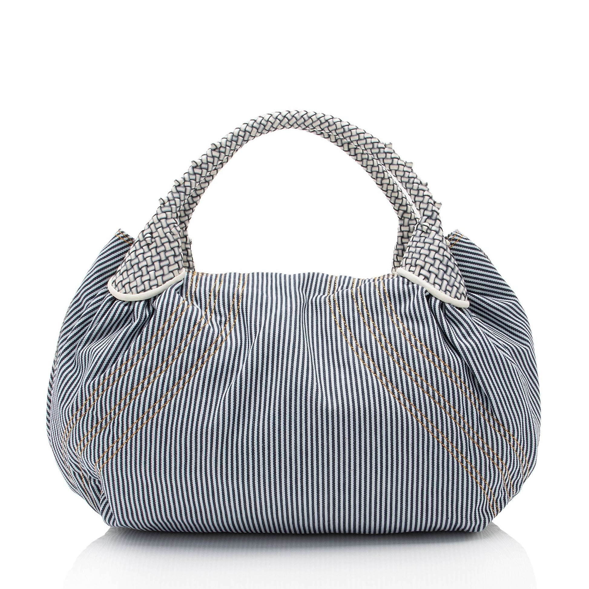 Fendi Striped Spy Satchel Shf I8Zclg Denim Satchel Bag