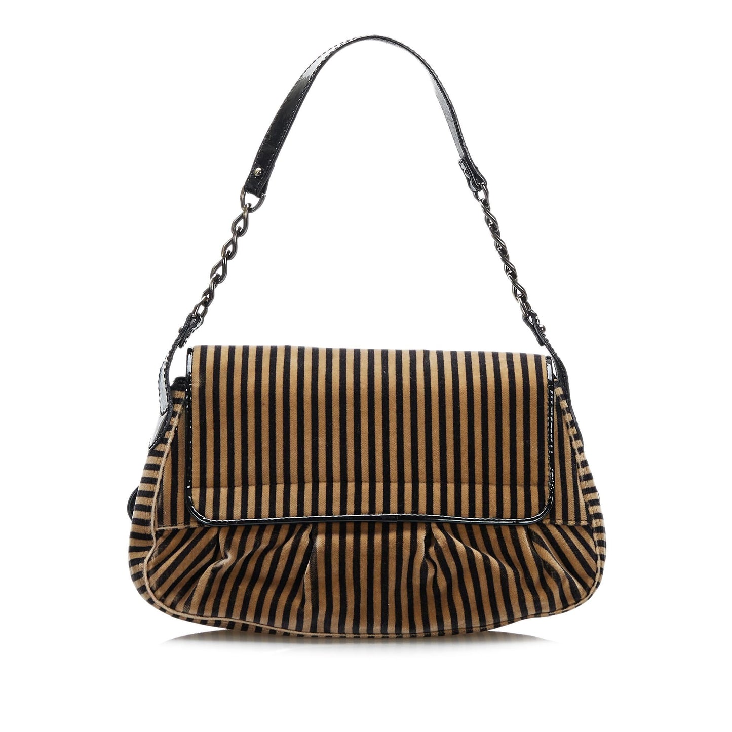 Fendi Striped Velvet Bis Bag Shg Shoulder Bag