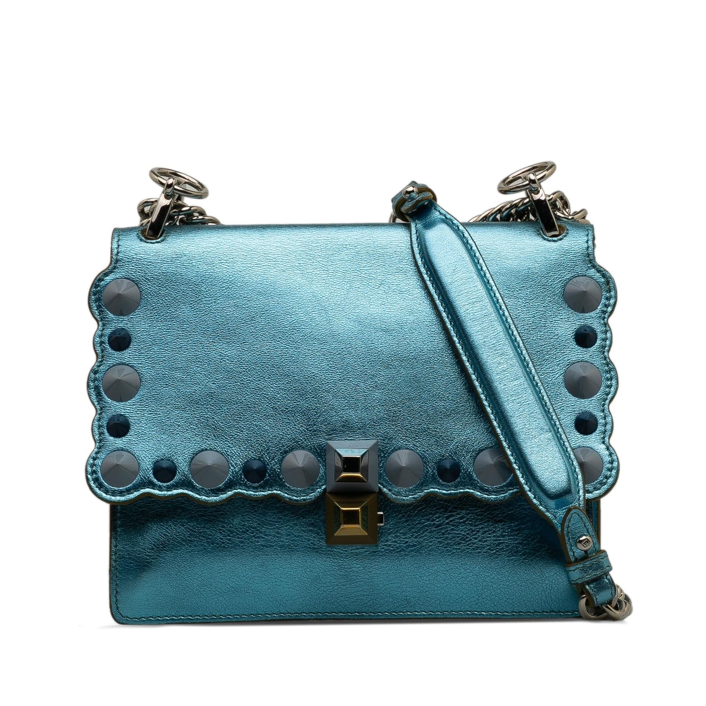 Fendi Studded Scalloped Kan Crossbody Shg Cegccl Crossbody Bag
