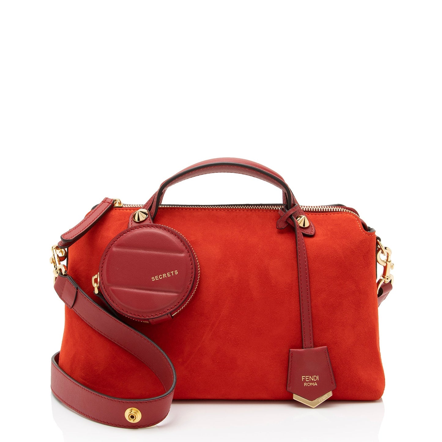 Fendi Calfskin By The Way Boston Bag Shf Suede Medium Satchel Bag