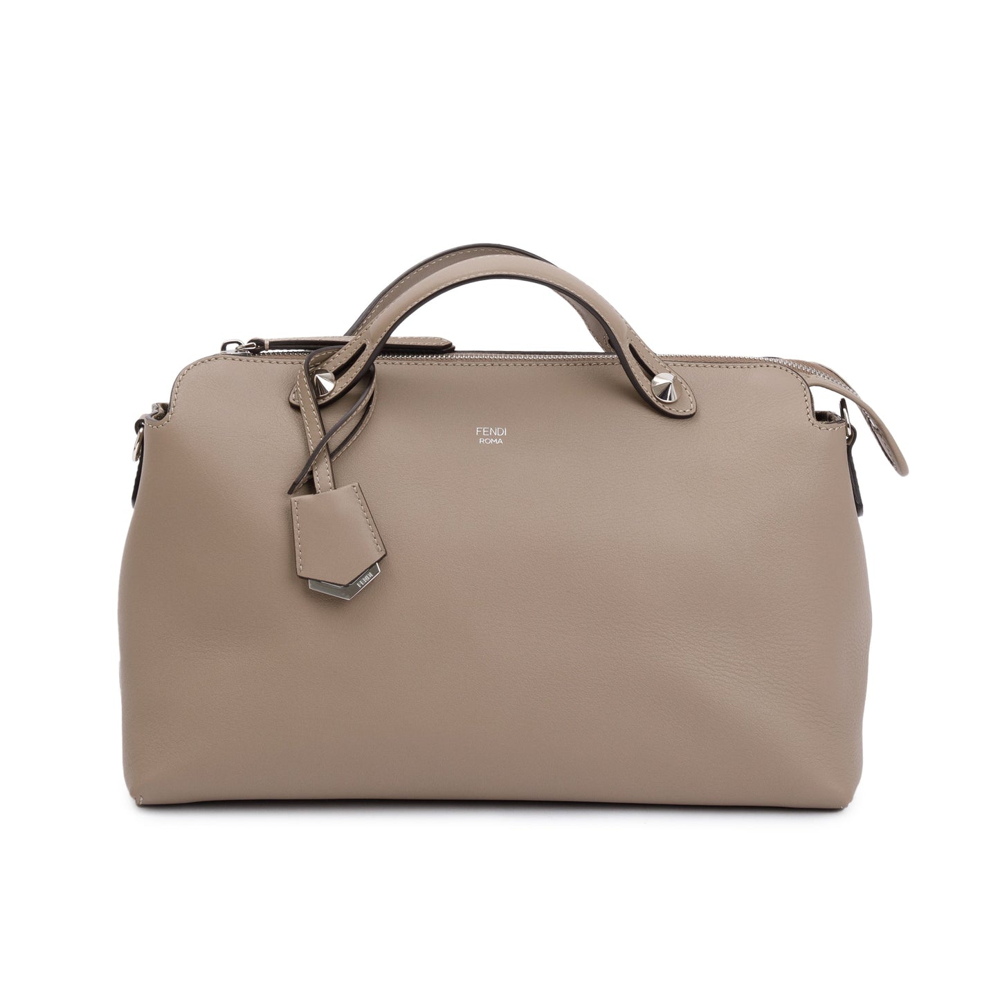 Fendi Taupe Calfskin By The Way Handle Bag Leather Large Travel Bag