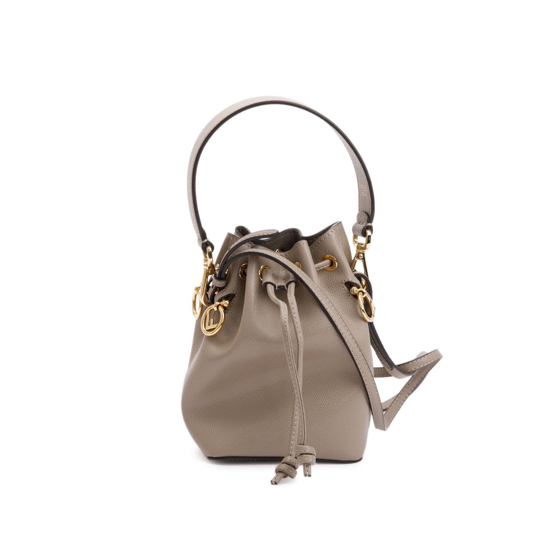 Fendi Taupe Calfskin Mon Tresor Bag Leather Mini Bucket Bag