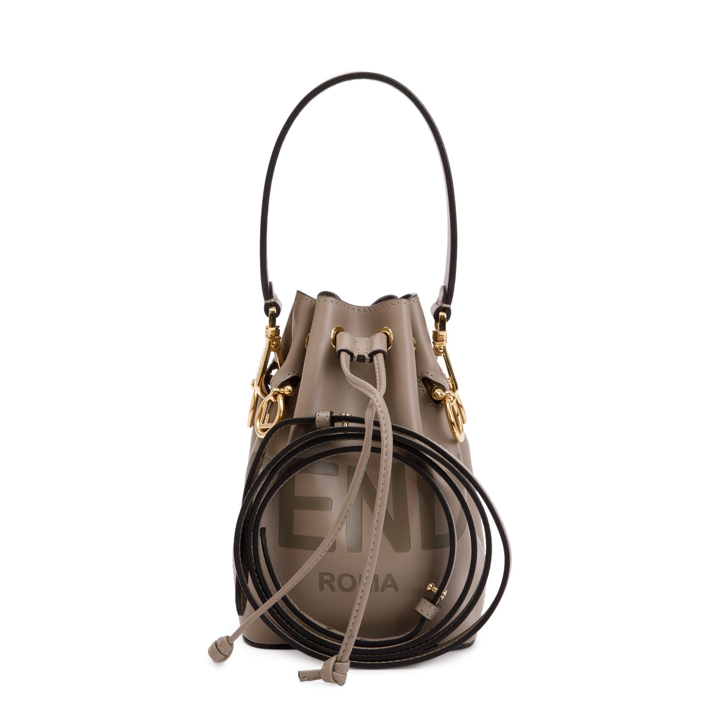 Fendi Taupe Calskin Mon Tresor Bag Leather Mini Bucket Bag