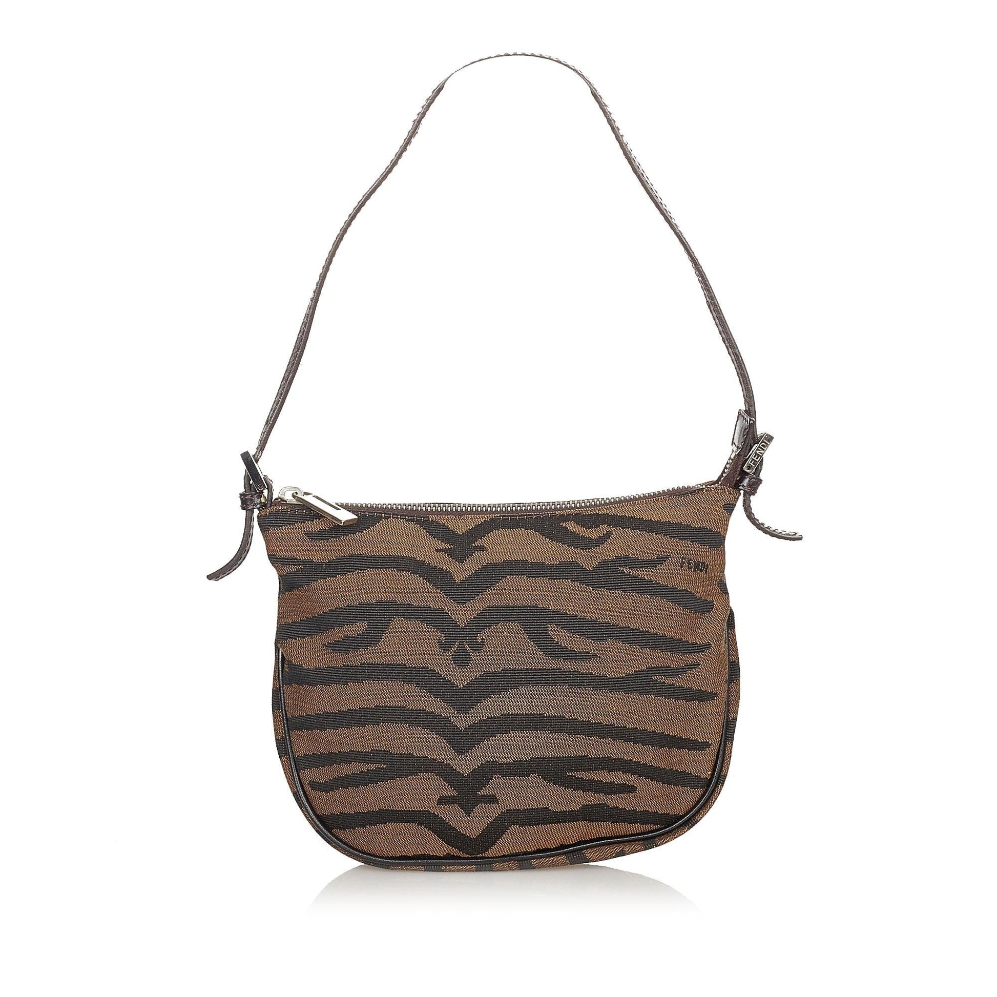 Fendi Tiger Print Shoulder Bag Shg Canvas Bag Shg 24873