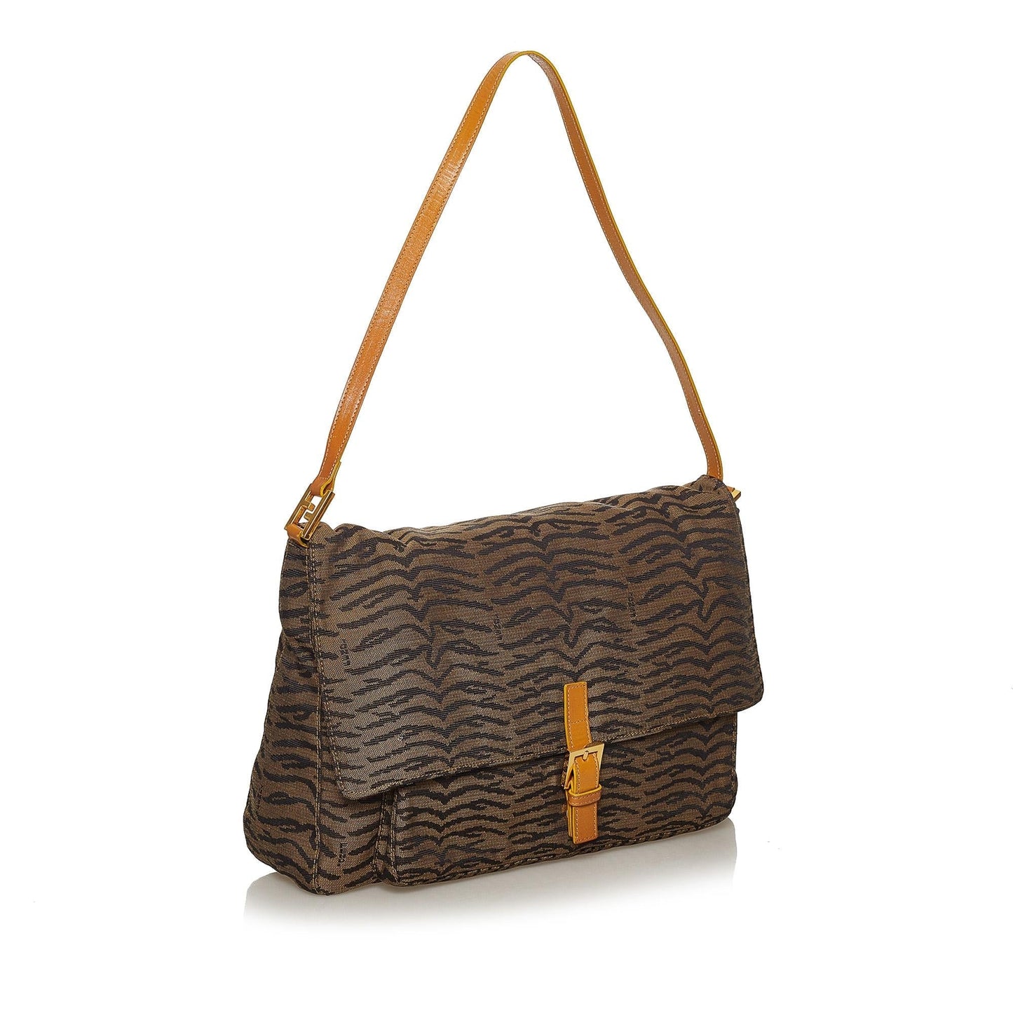Fendi Tiger Print Shoulder Bag Shg Canvas