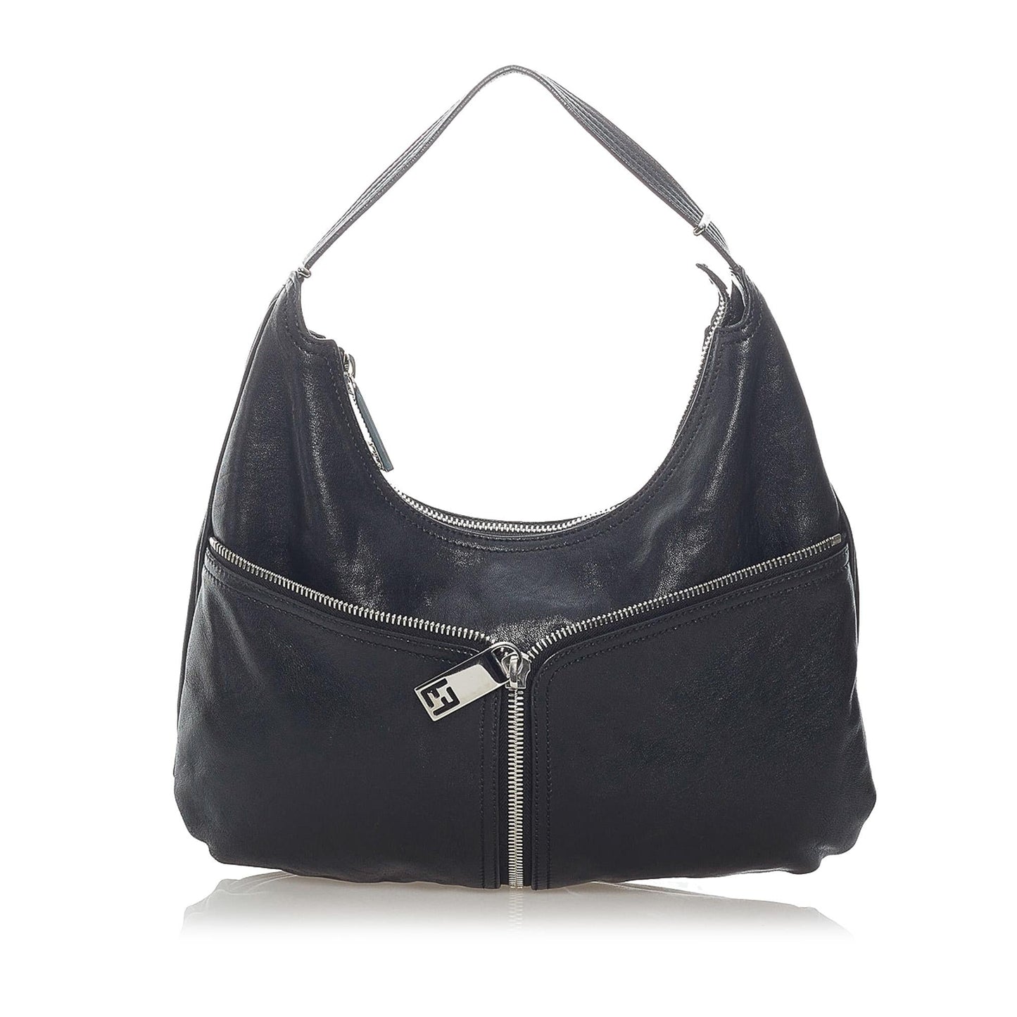 Fendi Unzipped Hobo Bag Shg Leather Shoulder Bag