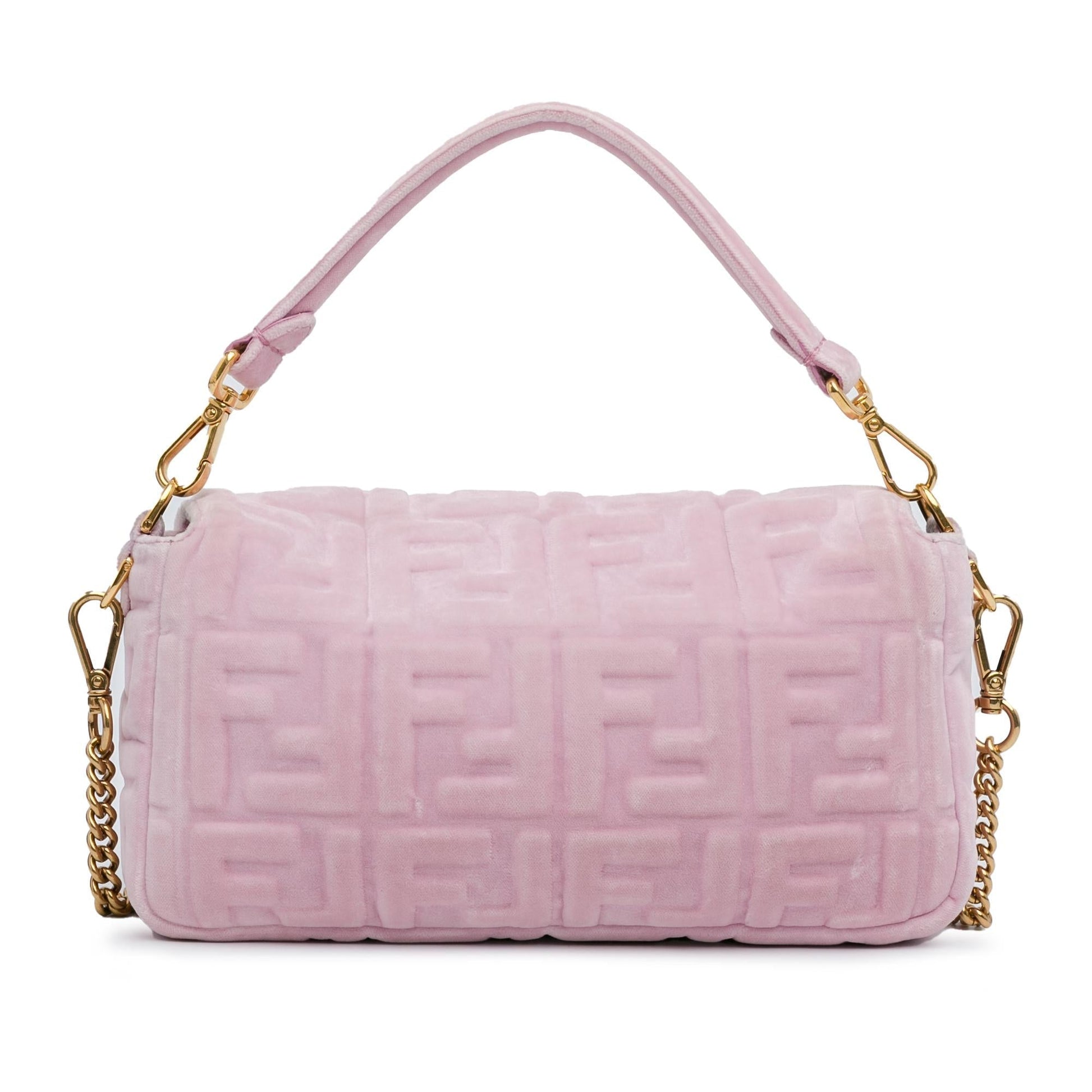 Fendi Velvet Zucca Baguette Satchel Shg Ev17Vo Embossed Satchel Bag