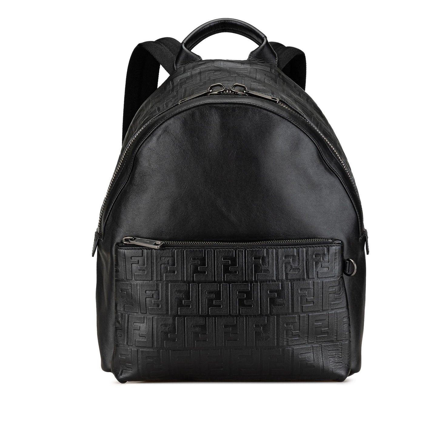 Fendi Grace Zucca Backpack Leather Vitello Embossed