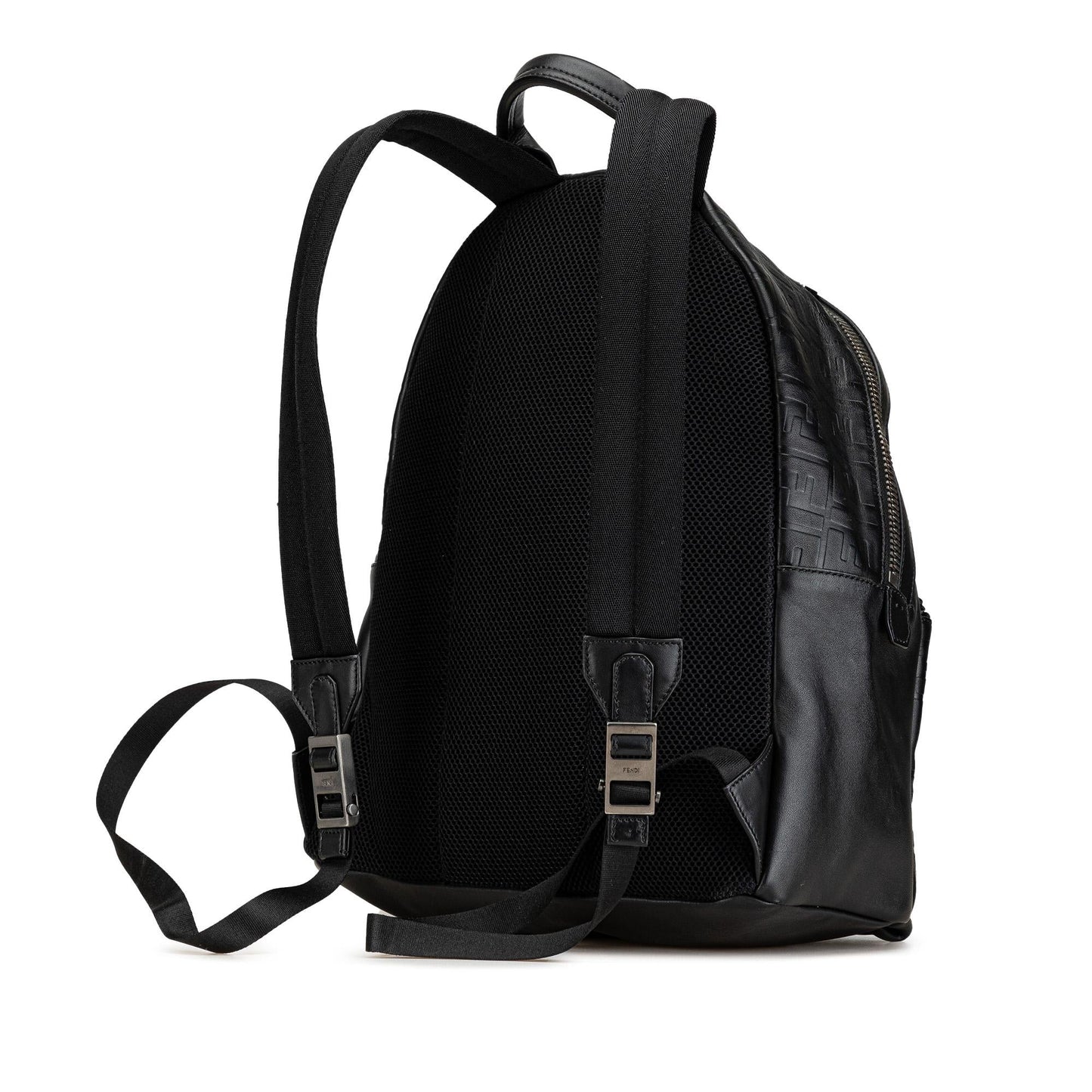Fendi Grace Zucca Backpack Leather Vitello Embossed