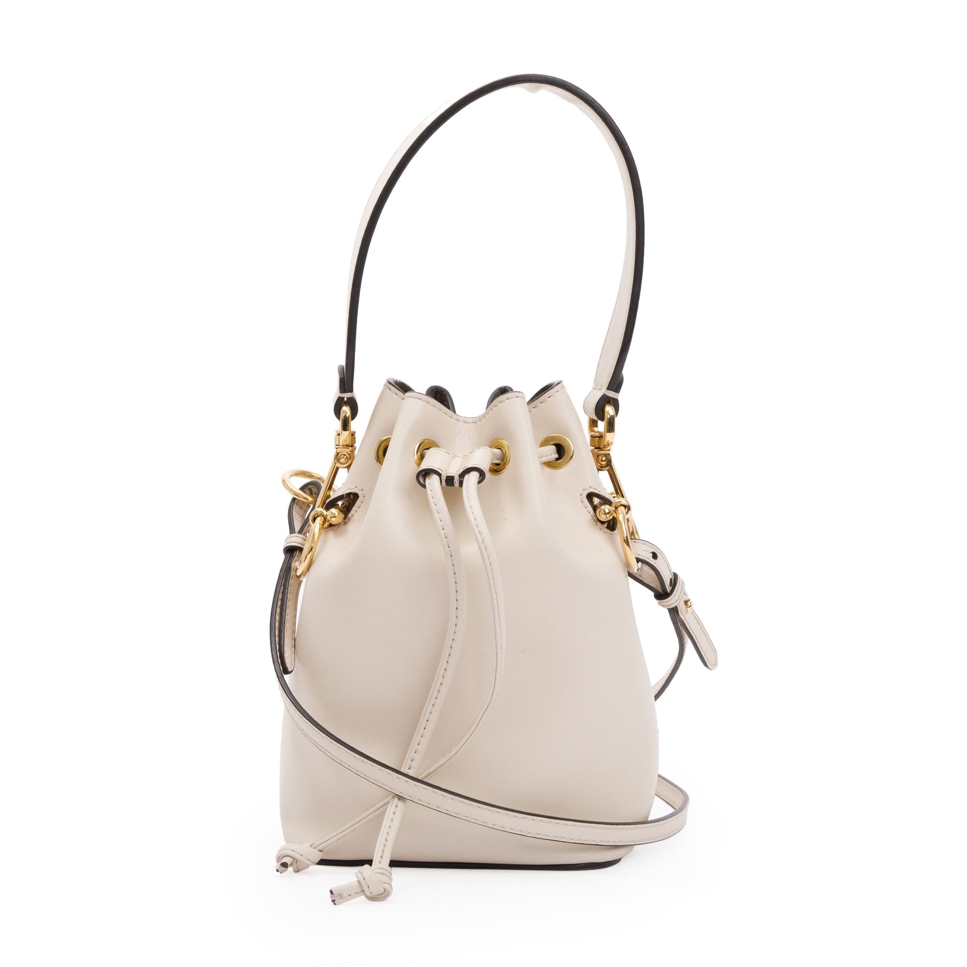 Fendi Calskin Mon Tresor Bag White Mini Bucket Bag