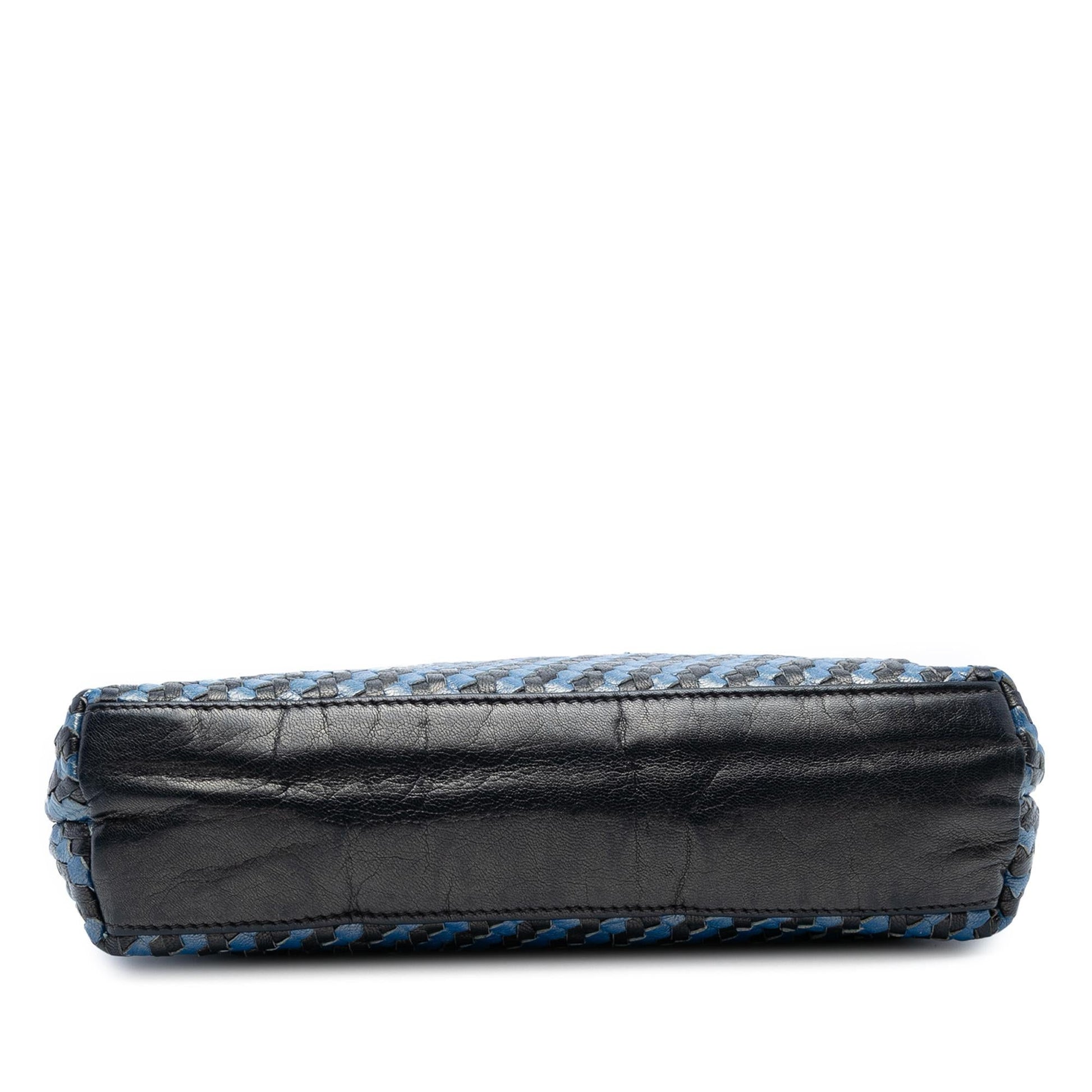 Fendi Ff Crossbody Leather Woven Crossbody Bag