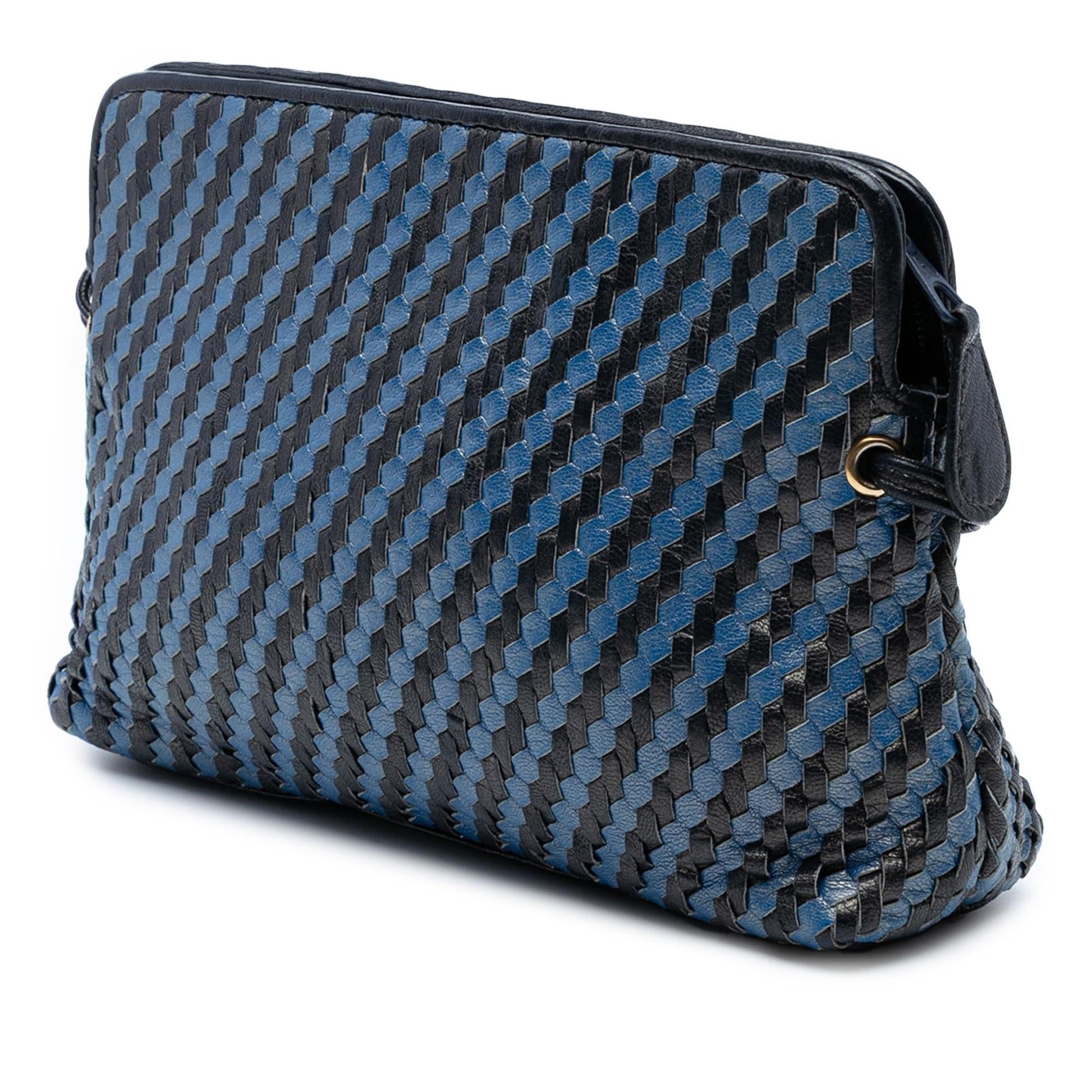 Fendi Ff Crossbody Leather Woven Crossbody Bag