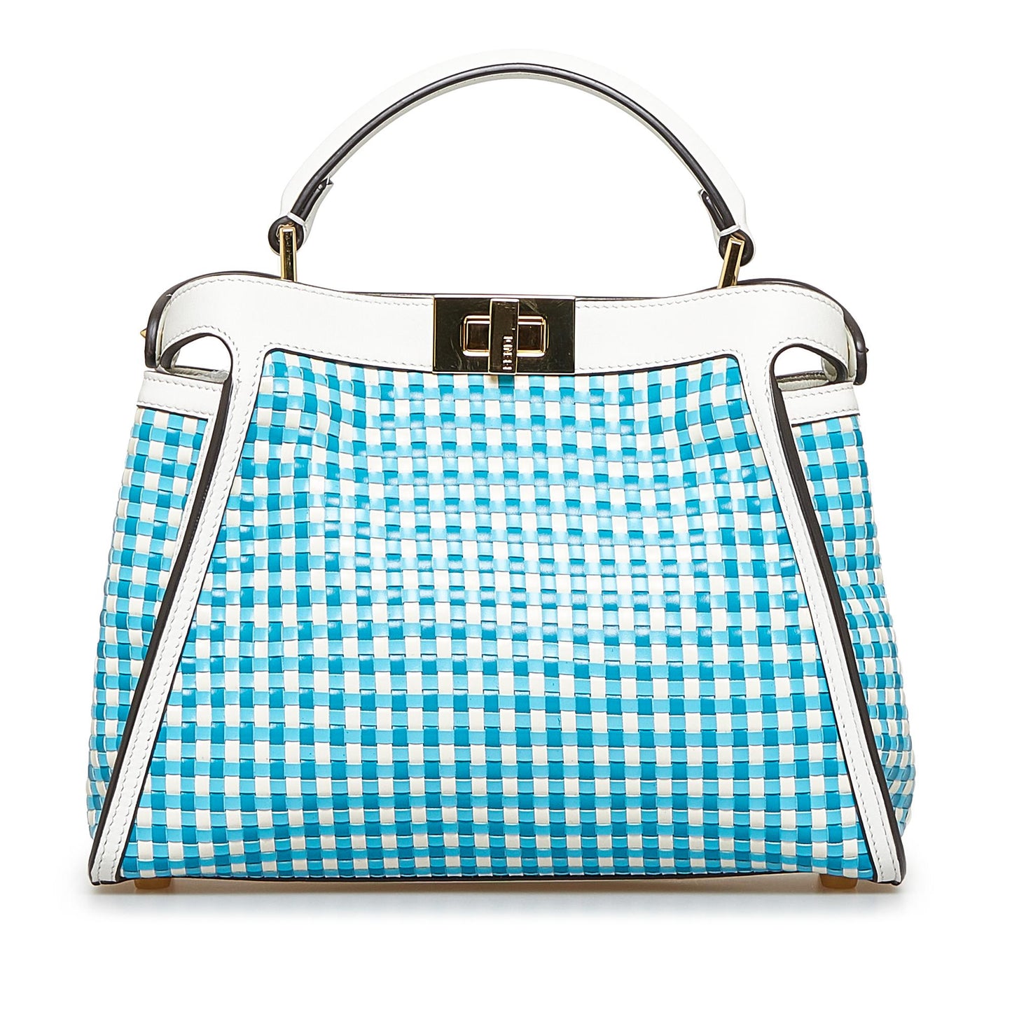Fendi Peekaboo Satchel Shg I4Ifas Woven Satchel Bag
