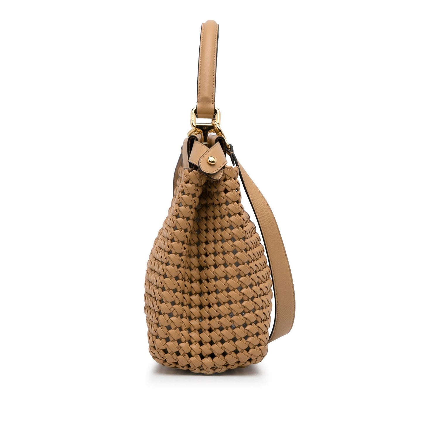 Fendi Peekaboo Satchel Shg 7Fz4Ti Woven Satchel Bag
